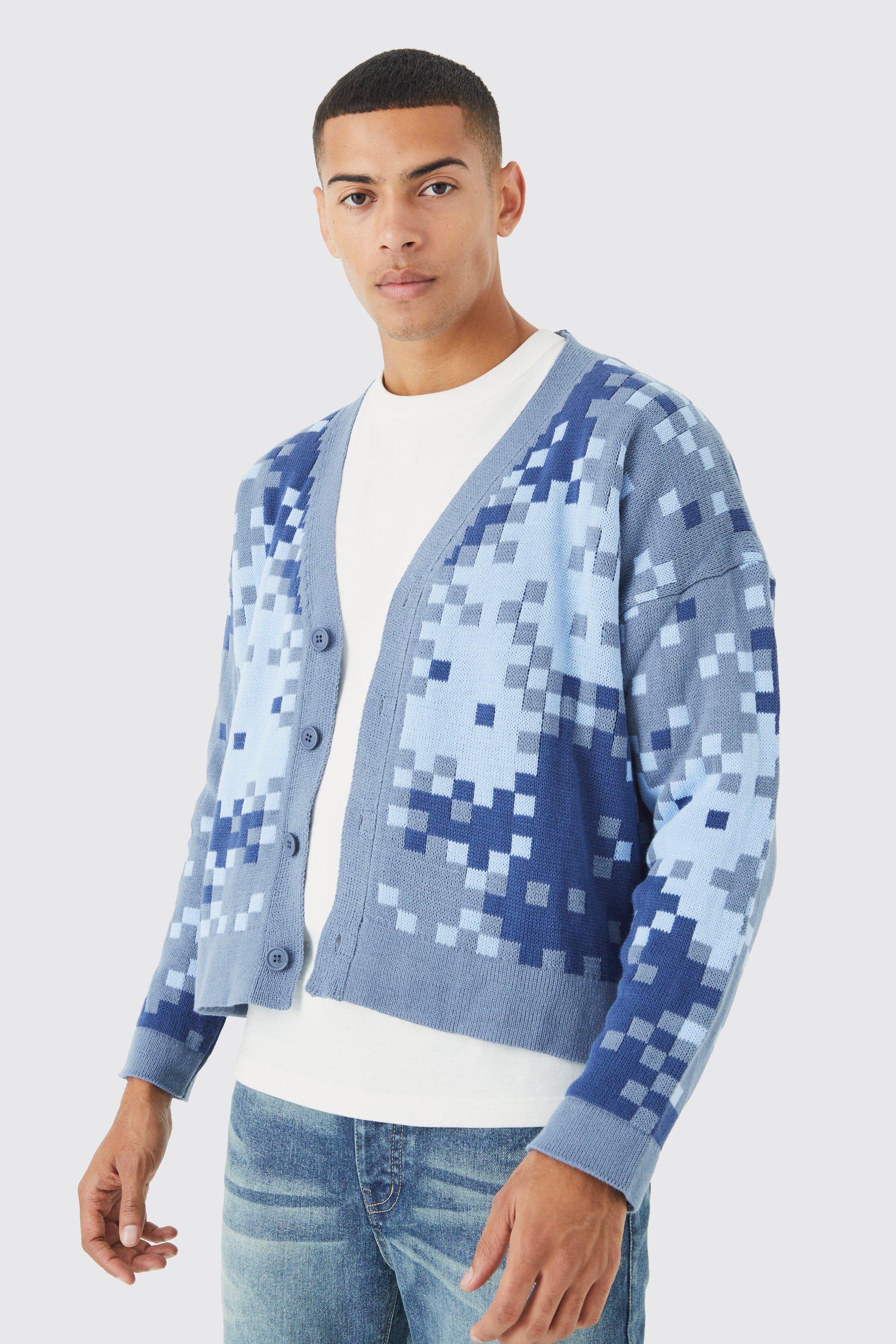 Boxy Pixalated Cardigan