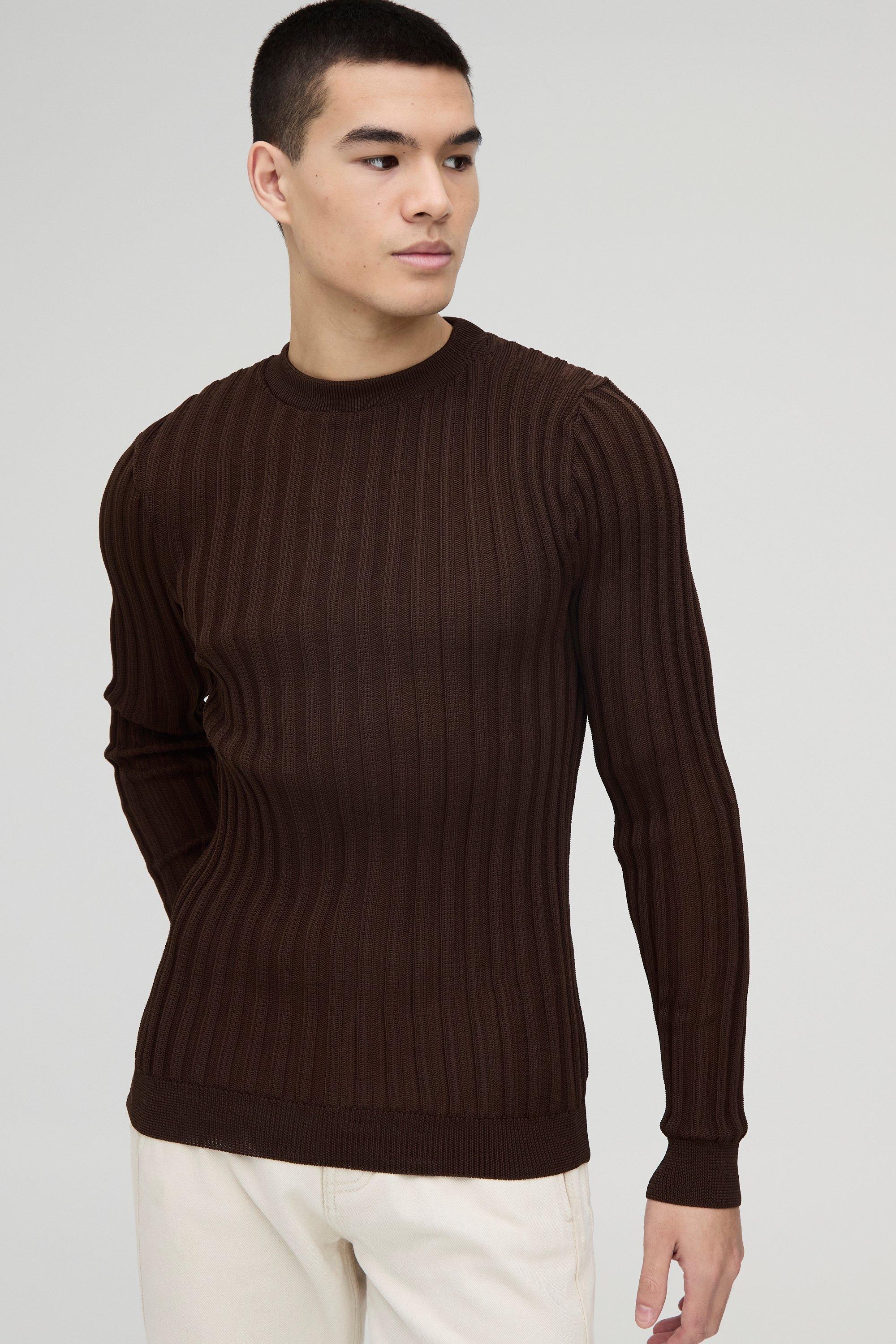 Mens muscle fit jumper best sale