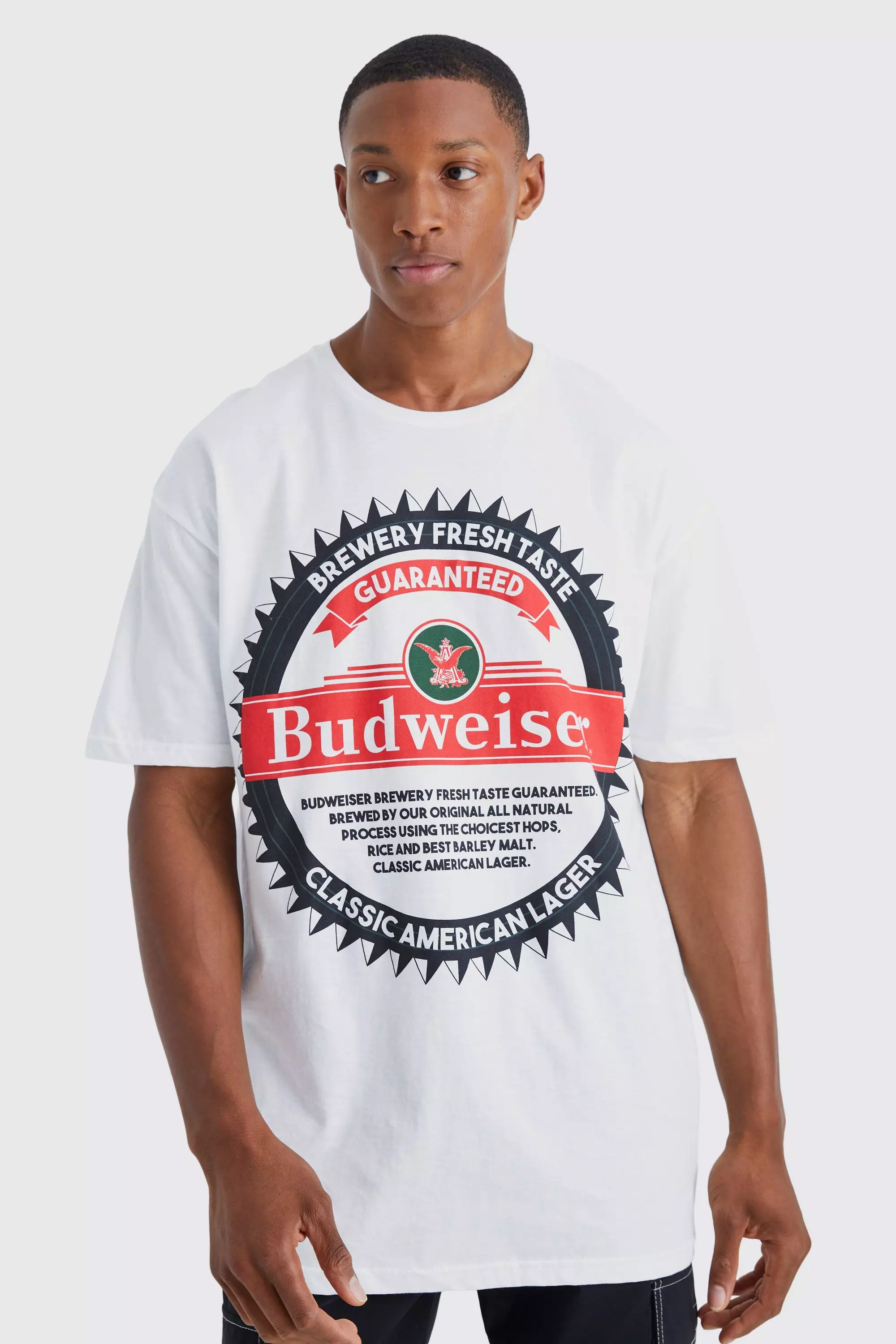 Oversized Budweiser License T-shirt White