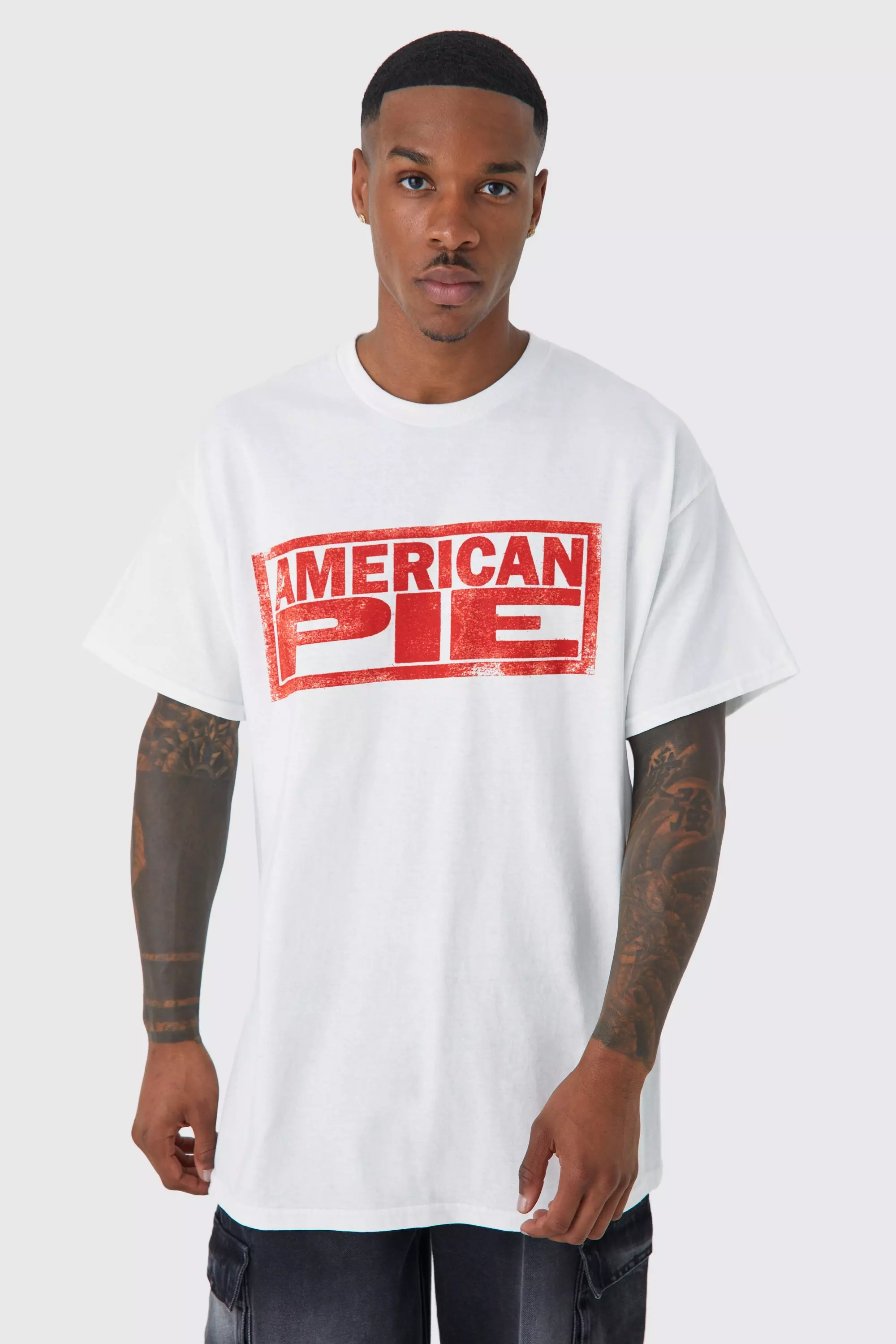White Oversized American Pie License T-shirt alternative image