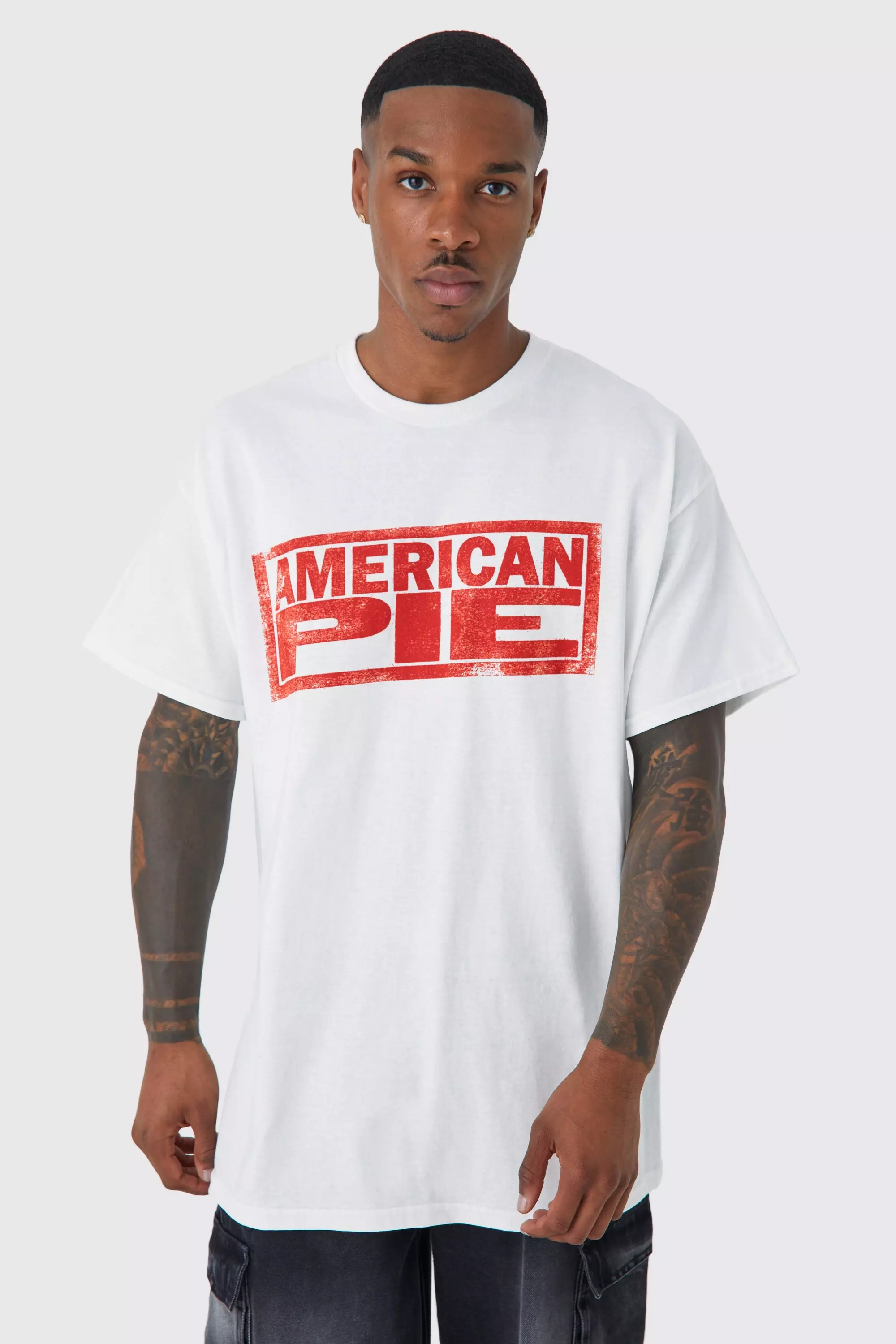 Oversized American Pie License T-shirt White
