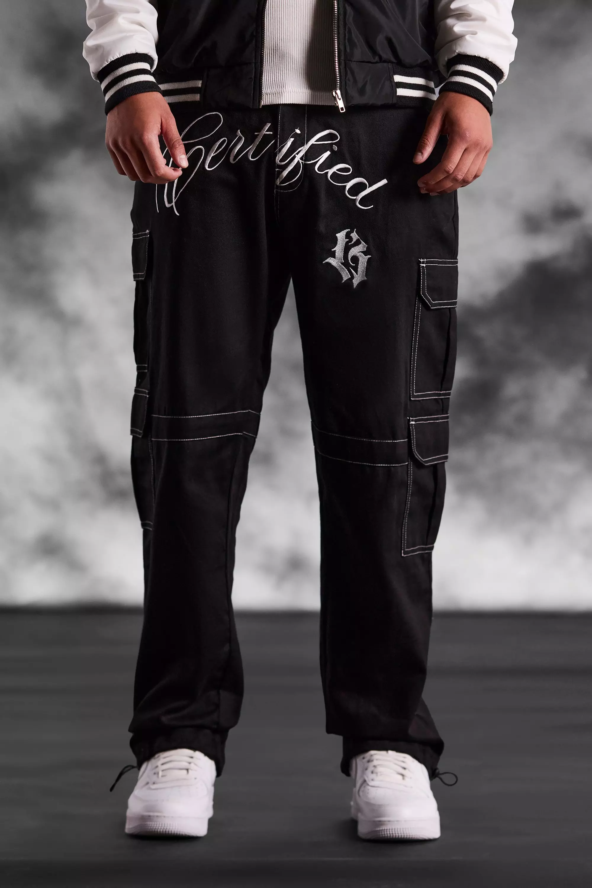 ArrDee Certified Crotch Branded Cargo Pants Black
