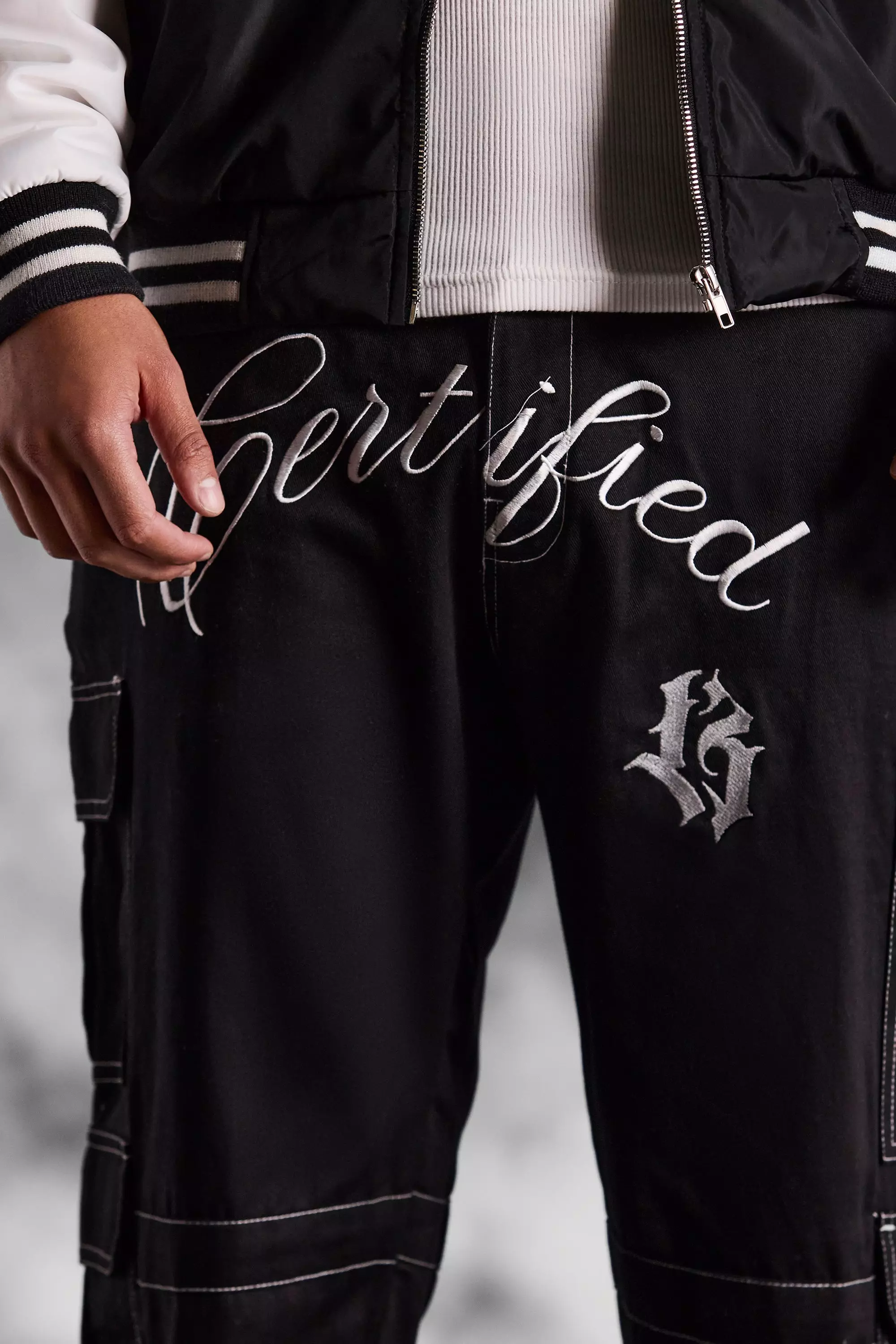 Pantalon cargo à slogan Certified, Black autre image