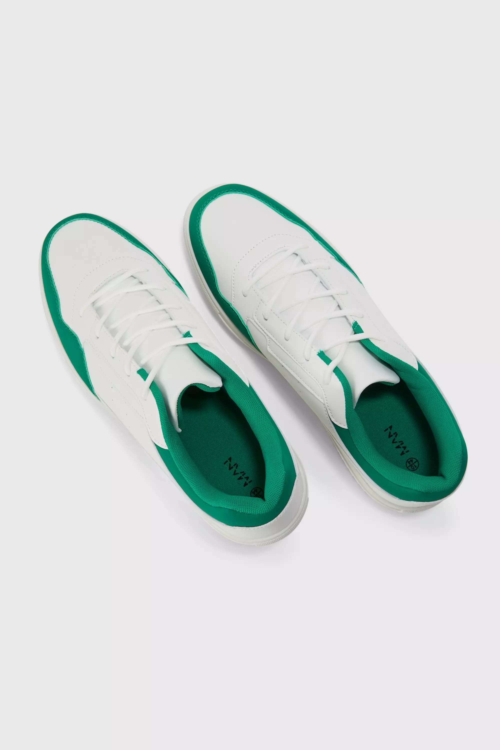 White Faux Leather Panel Detail Sneaker alternative image