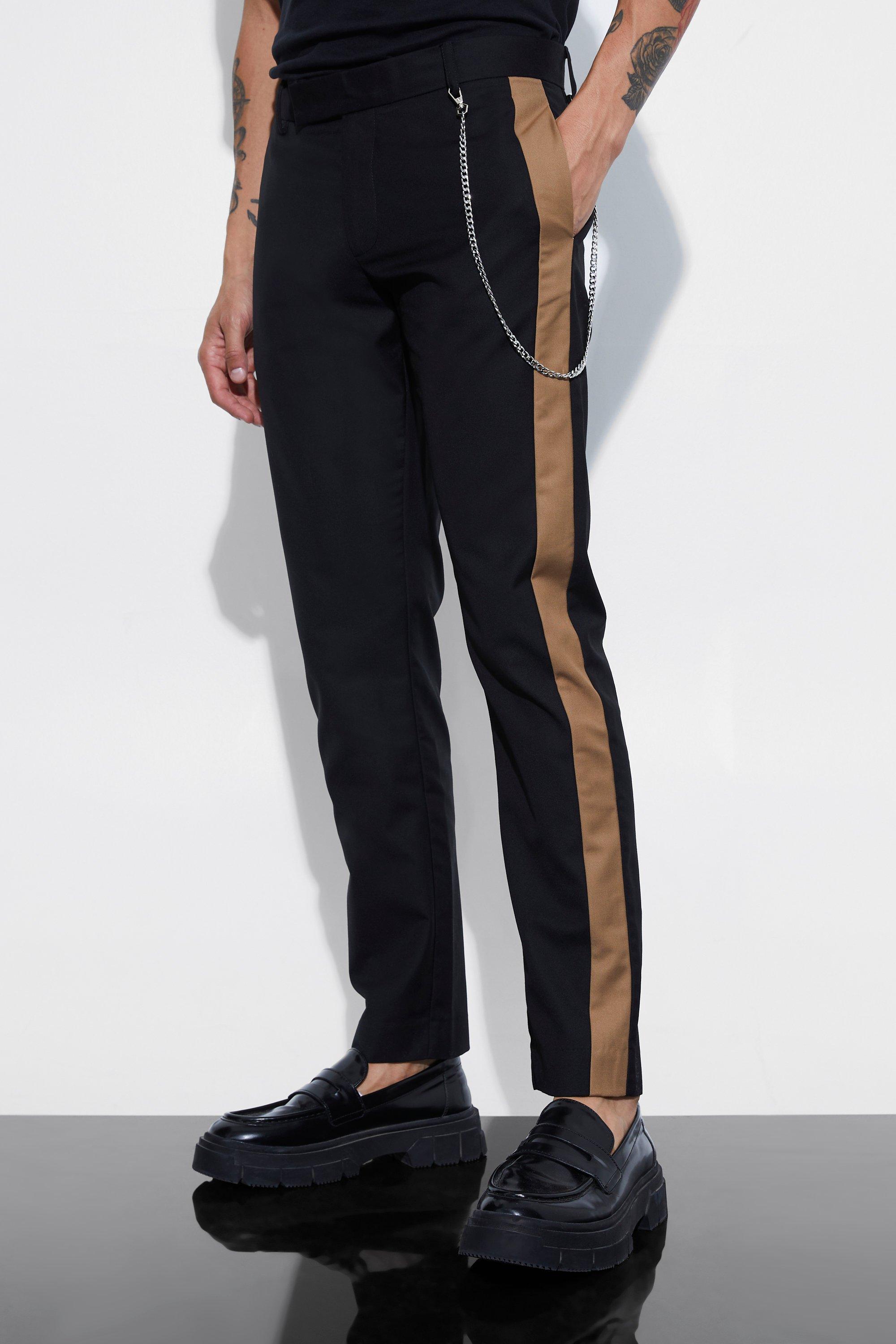 Men's trousers with hot sale stripe down side