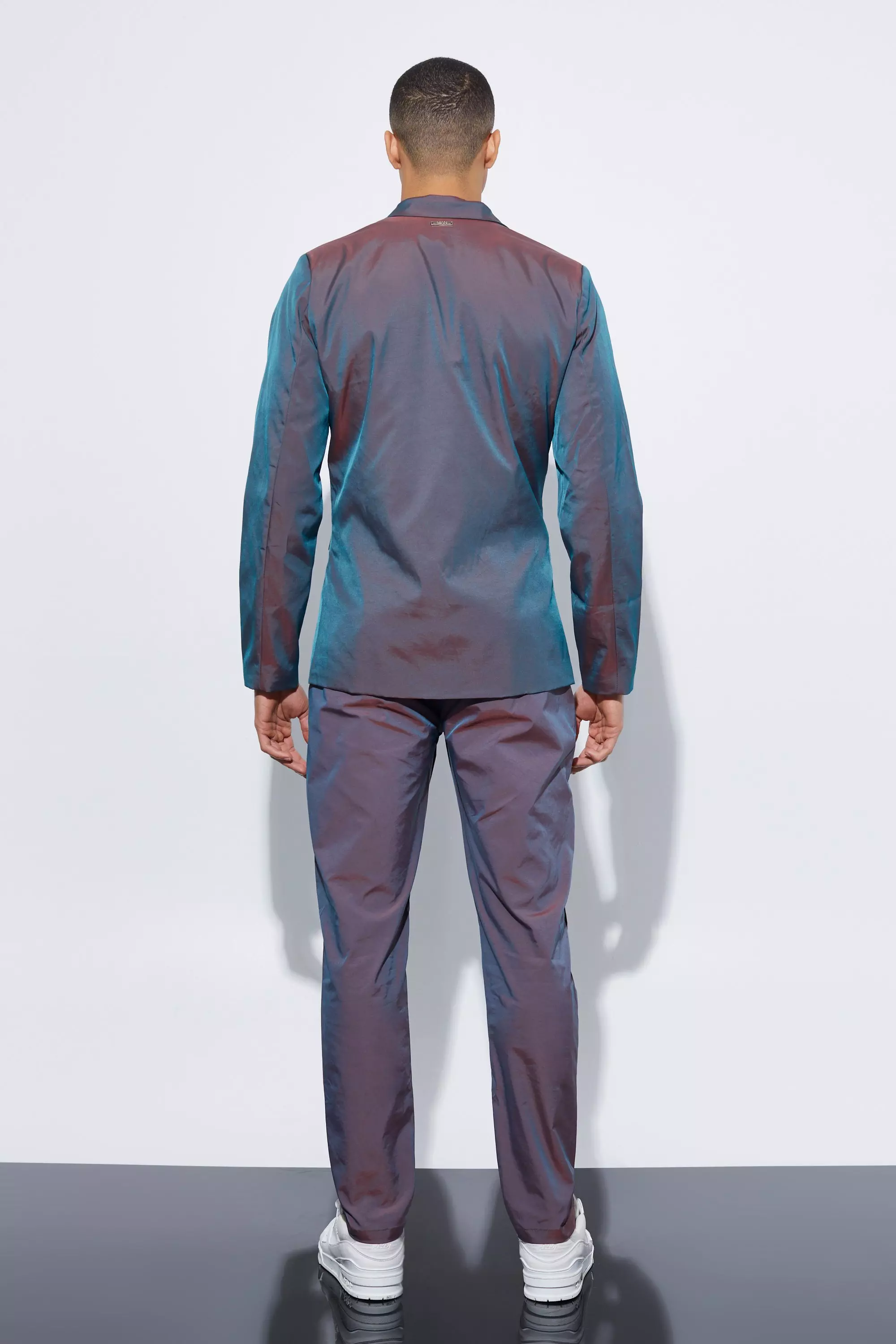 Purple Irriserende Slim Fit Blazer Met Enkele Rij Knopen alternatieve afbeelding