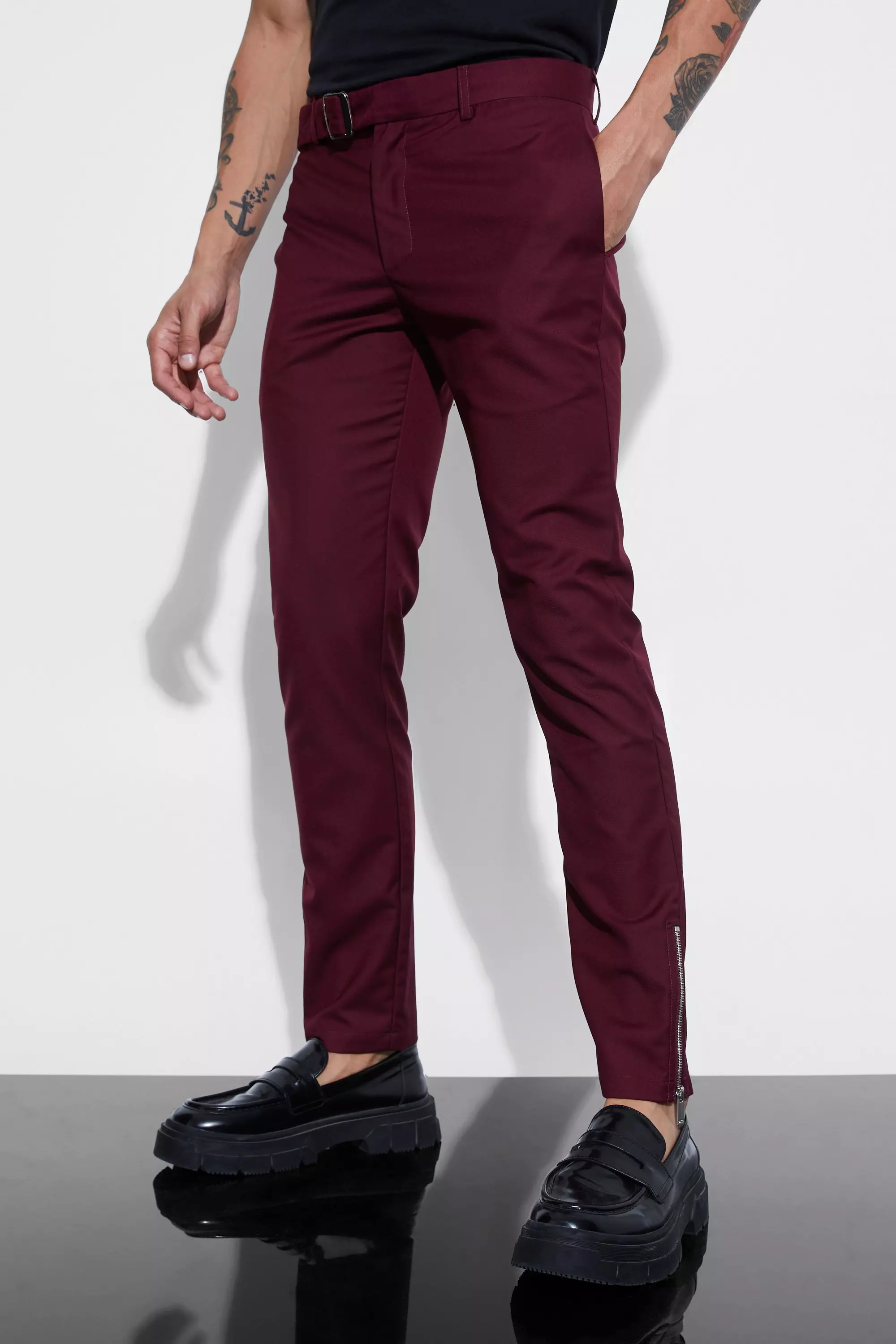 Skinny Fit Zip Detailed Suit alternative image