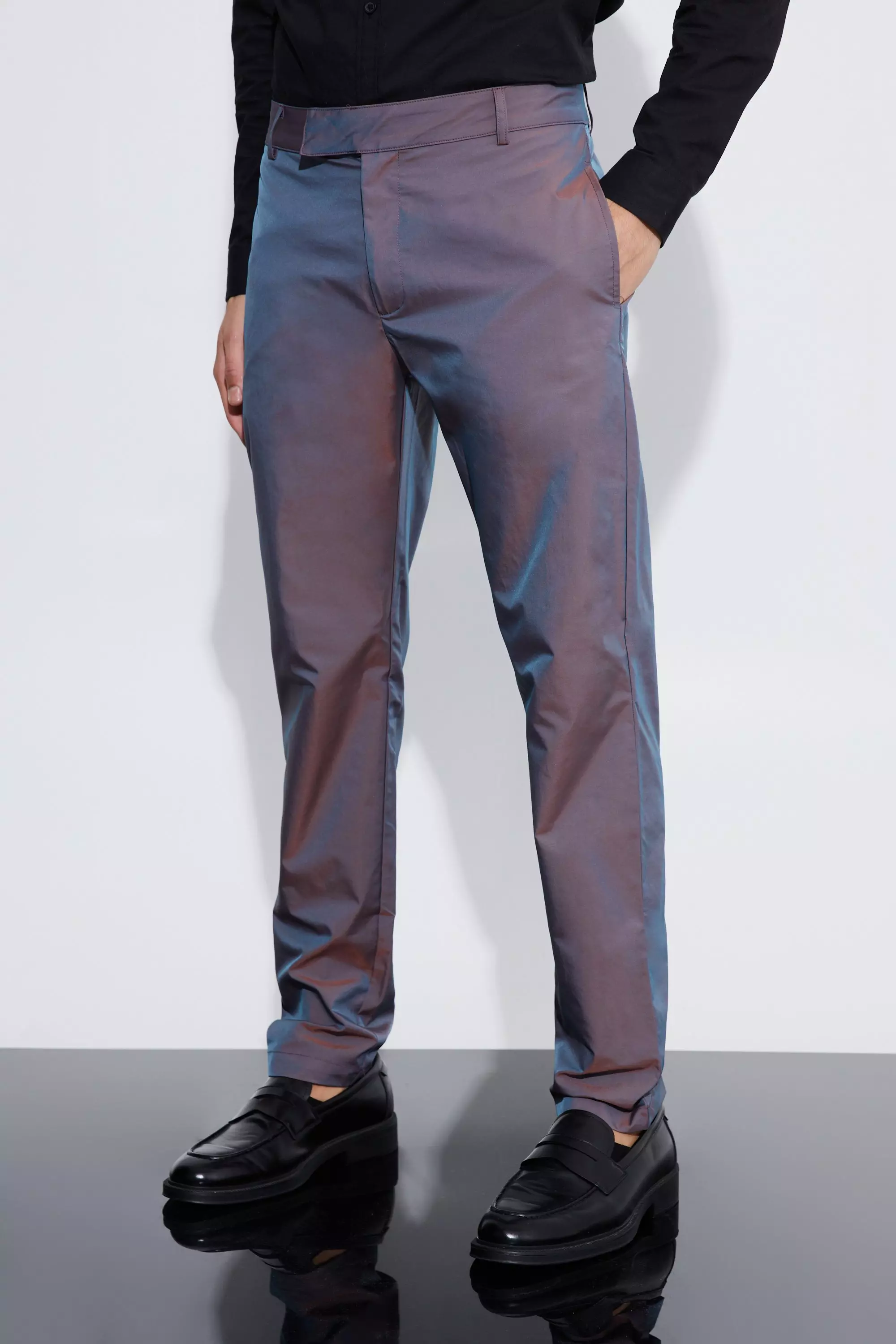 Pantaloni Slim Fit Iridescenti, Purple immagine alternativa