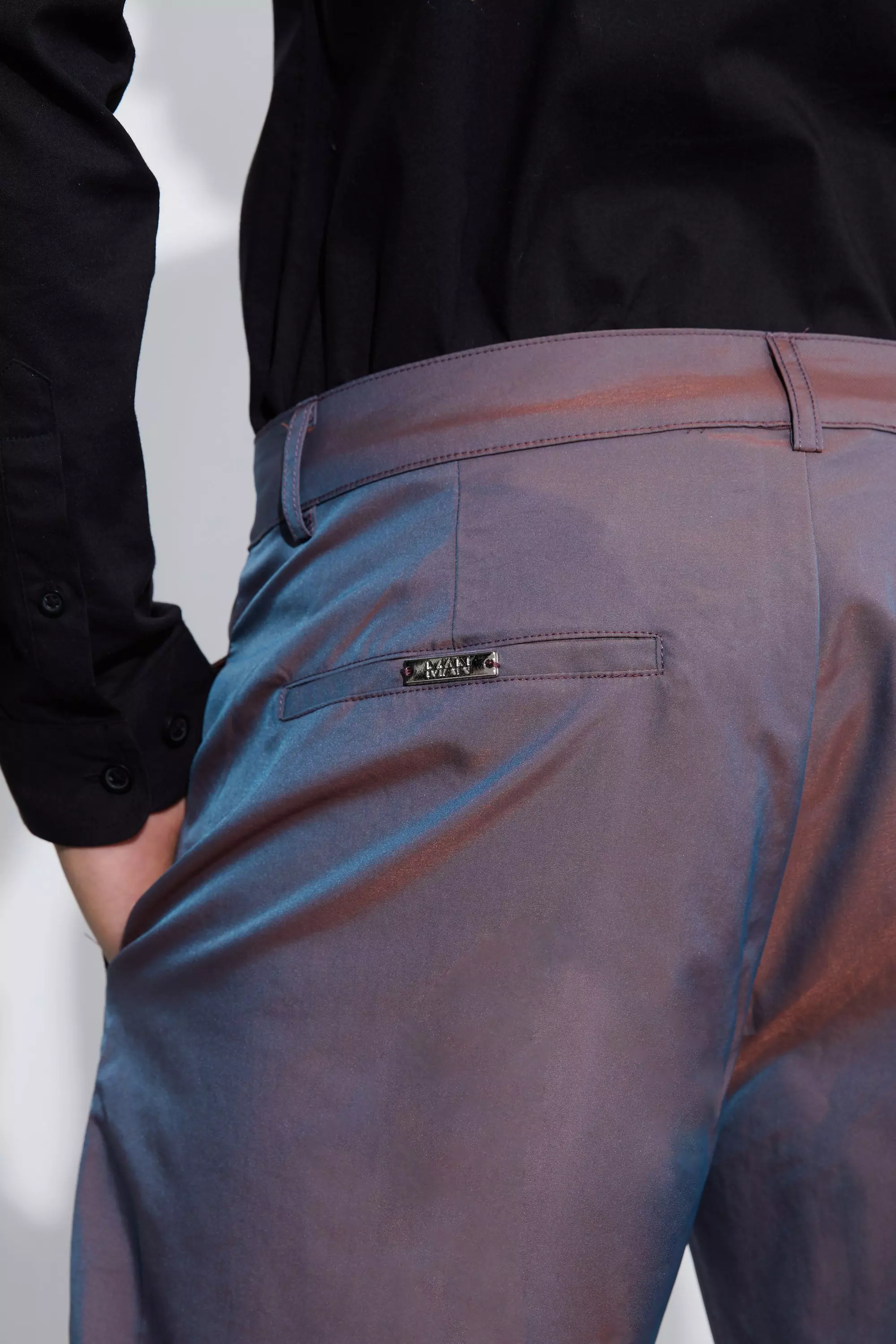 Pantaloni Slim Fit Iridescenti, Purple immagine alternativa