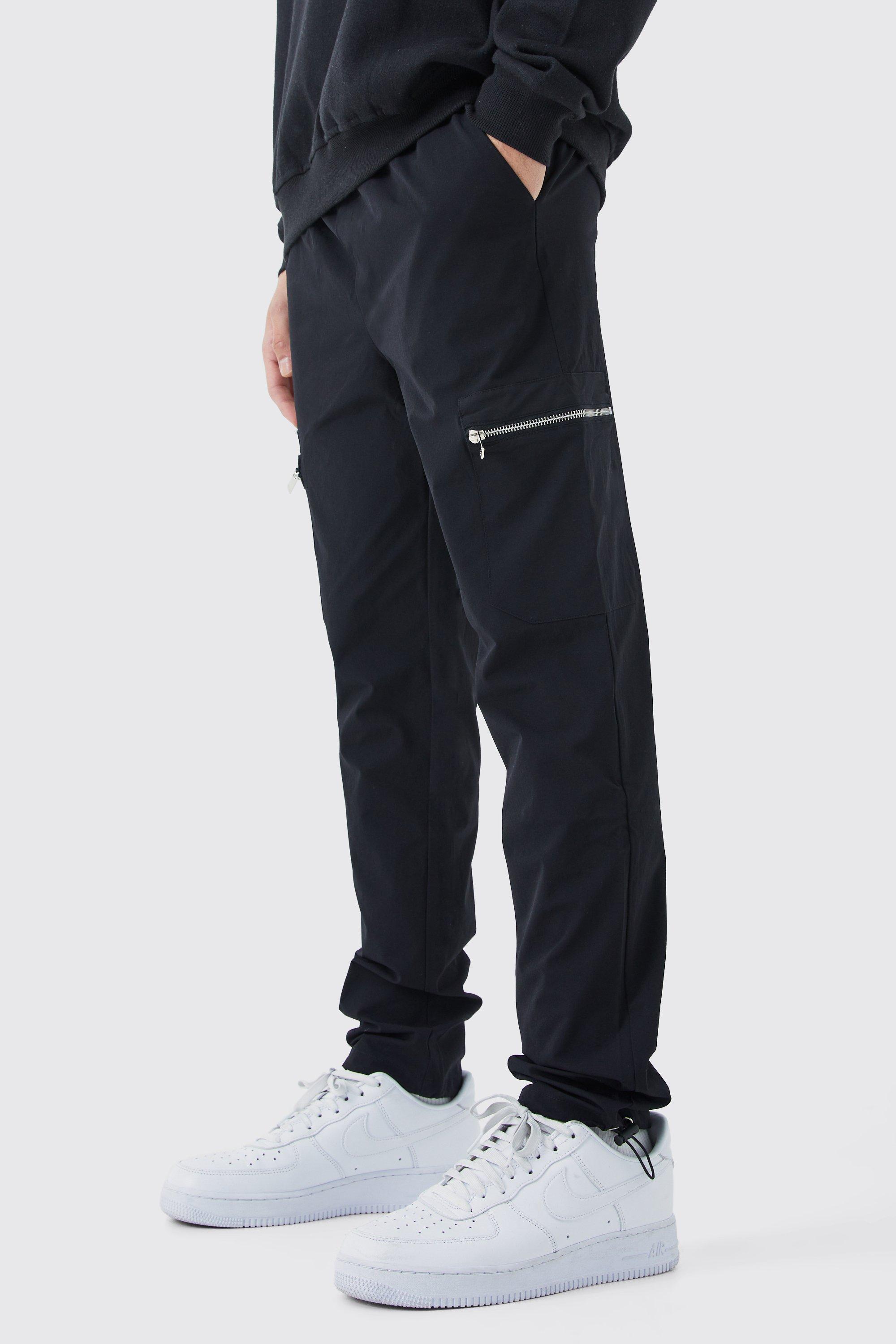 Pantalon cargo slim technique, Black