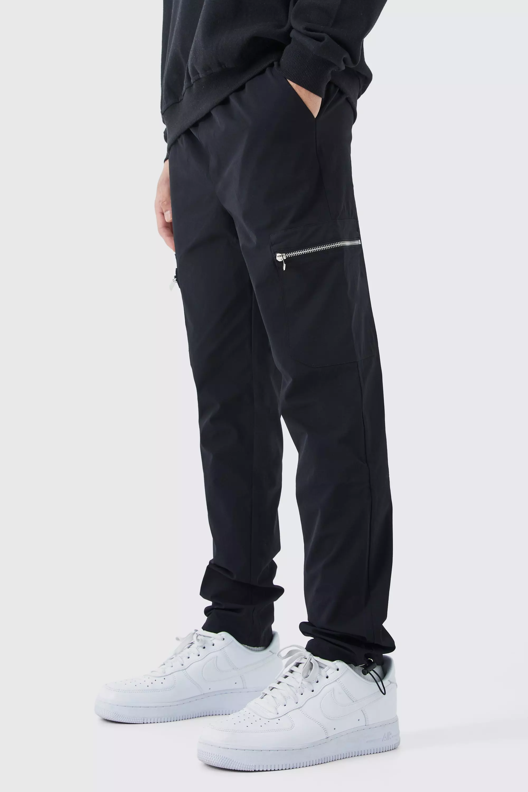Pantalon cargo slim technique, Black autre image