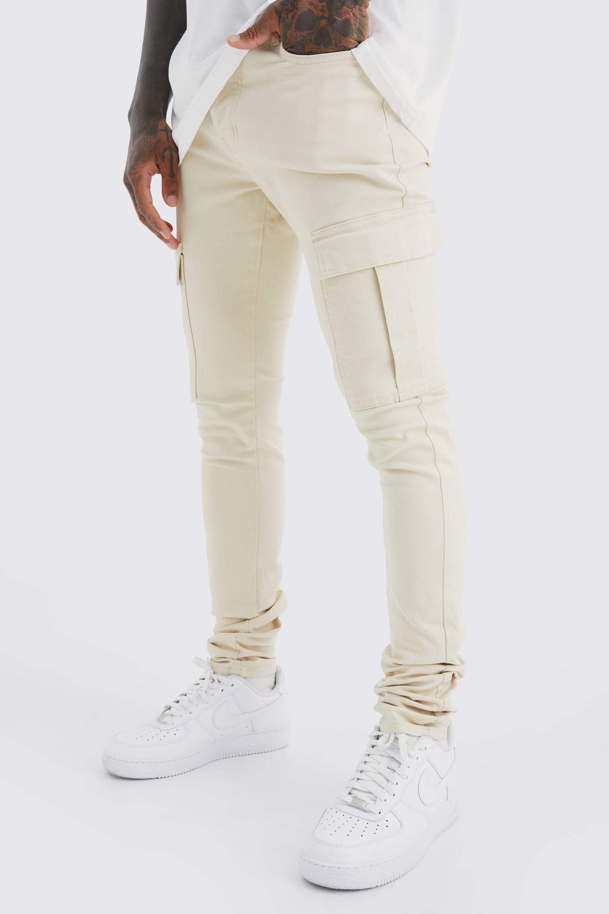 Fixed Waist Straight Leg Twill Cargo Pants