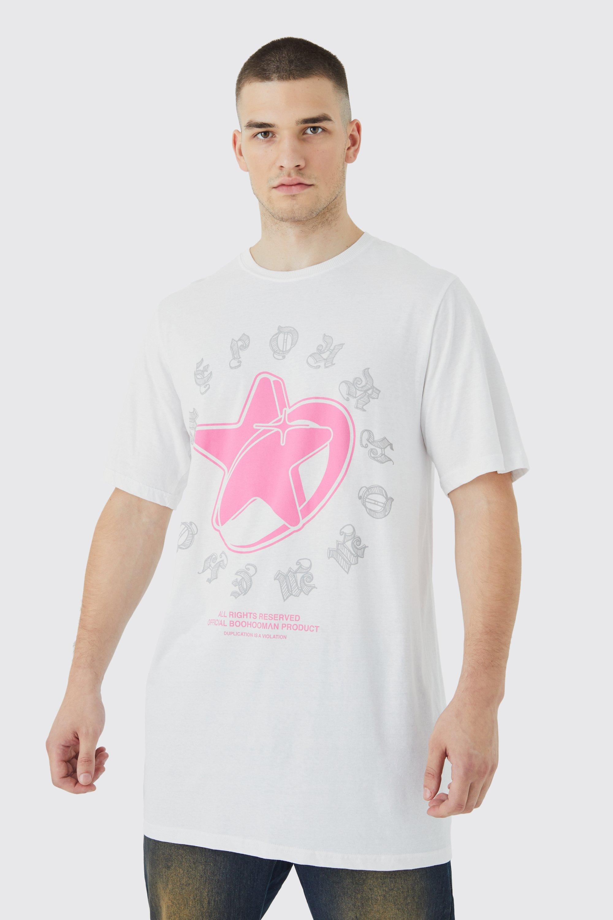 Oversized Worldwide Y2k Star Print T-shirt