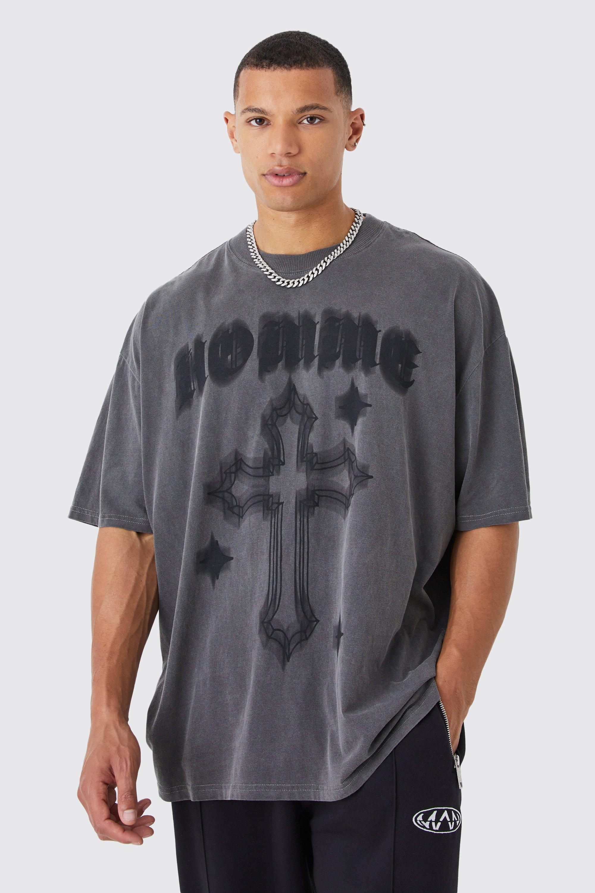 Oversized Overdyed Skull Graphic T-shirt