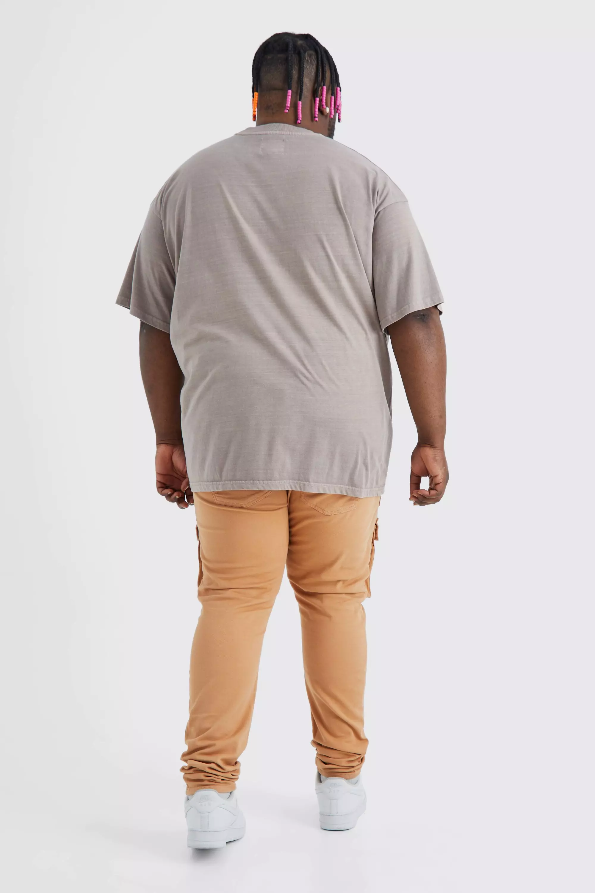Orange Plus Fixed Waist Skinny Stacked Zip Cargo Pants alternative image