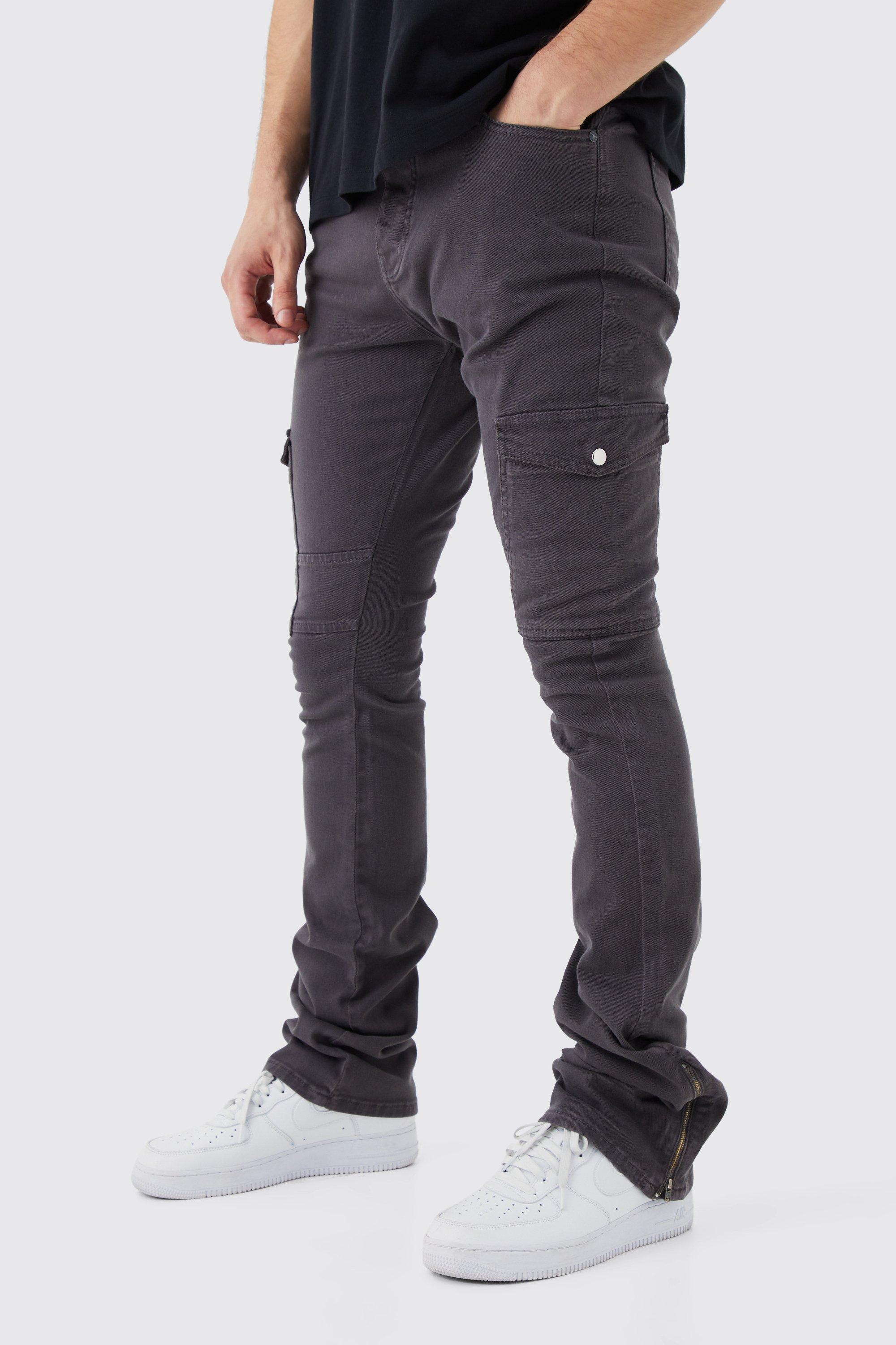 Fixed Waist Straight Leg Twill Cargo Pants