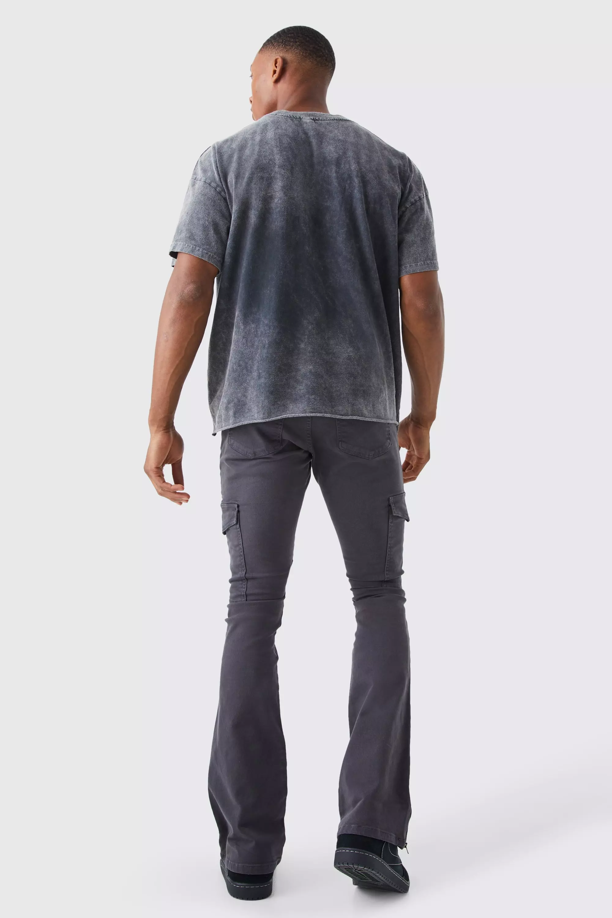 Fixed Waist Skinny Stacked Zip Gusset Cargo Pants