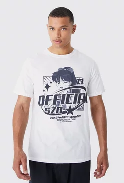 White Tall Oversized Harajuku Official Print T-shirt