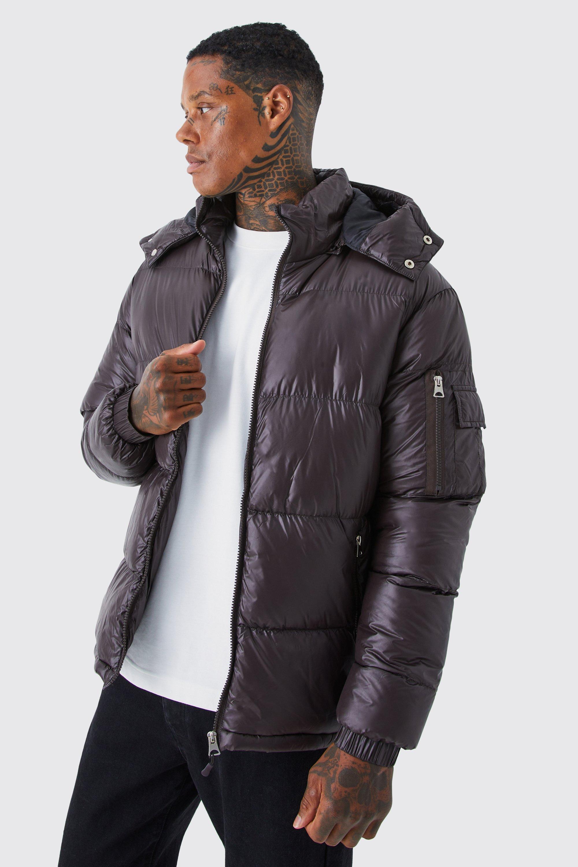 Boohooman high cheap shine puffer jacket