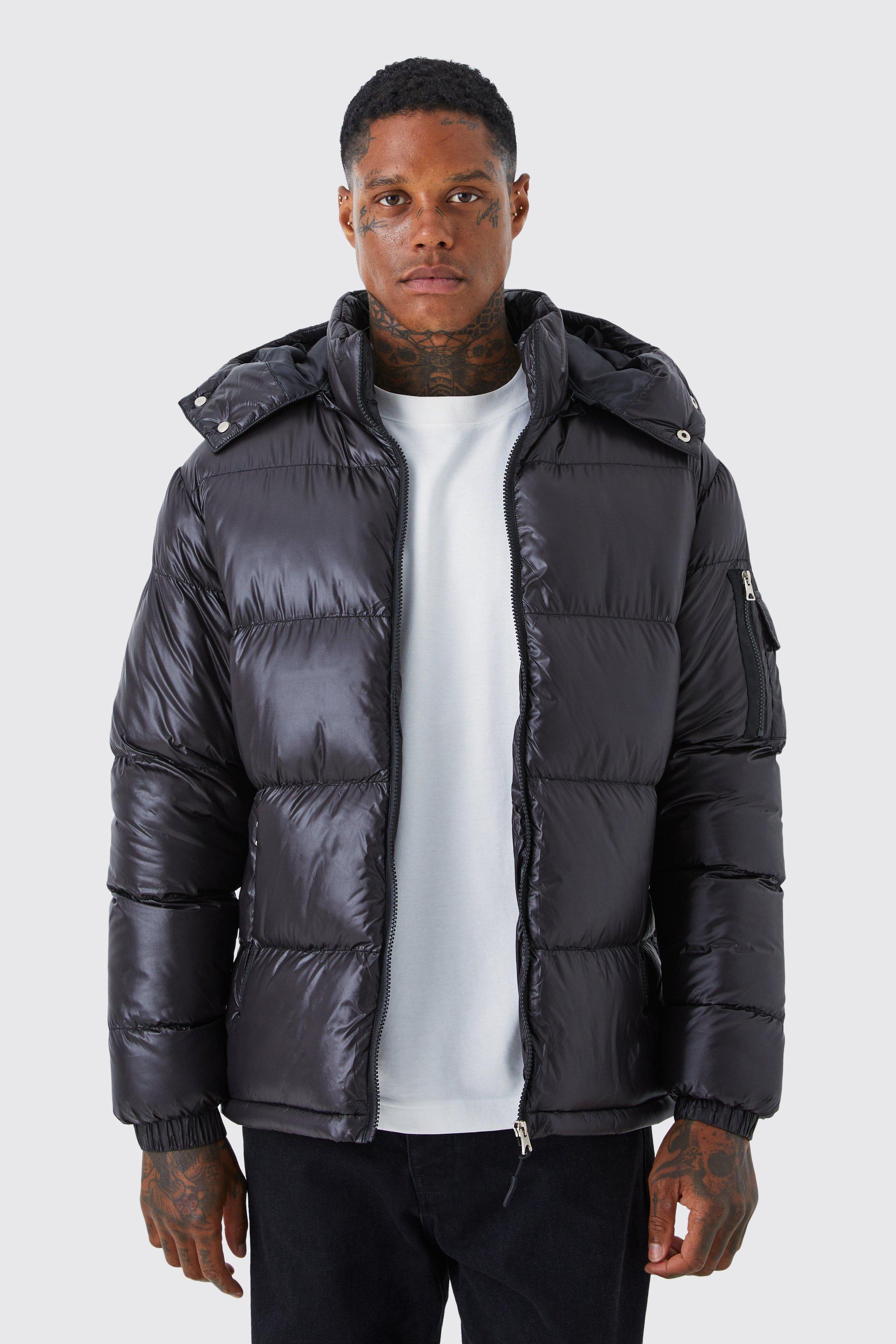 Boohooman high 2024 shine puffer