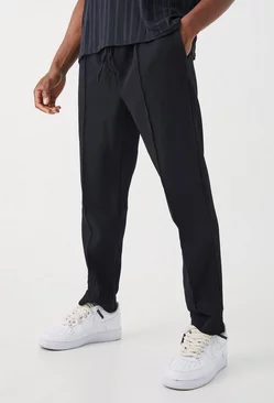 Pleated Slim Elasticated Waistband Trouser black