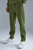 Pantalon fuselé plissé à taille élastique, Khaki