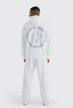Star Graphic Hooded Tracksuit White