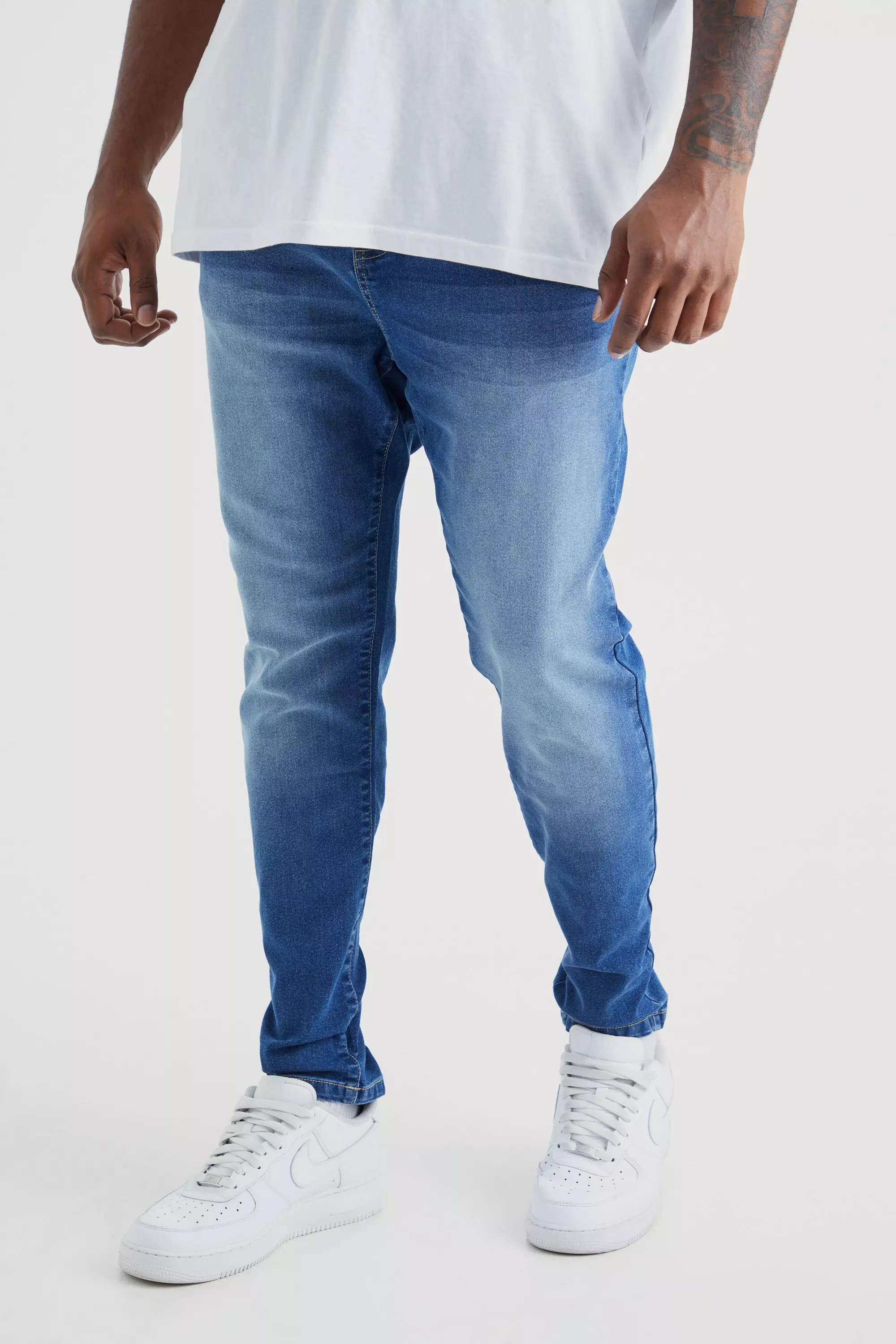 Plus Super Skinny Stretch Jean Mid blue