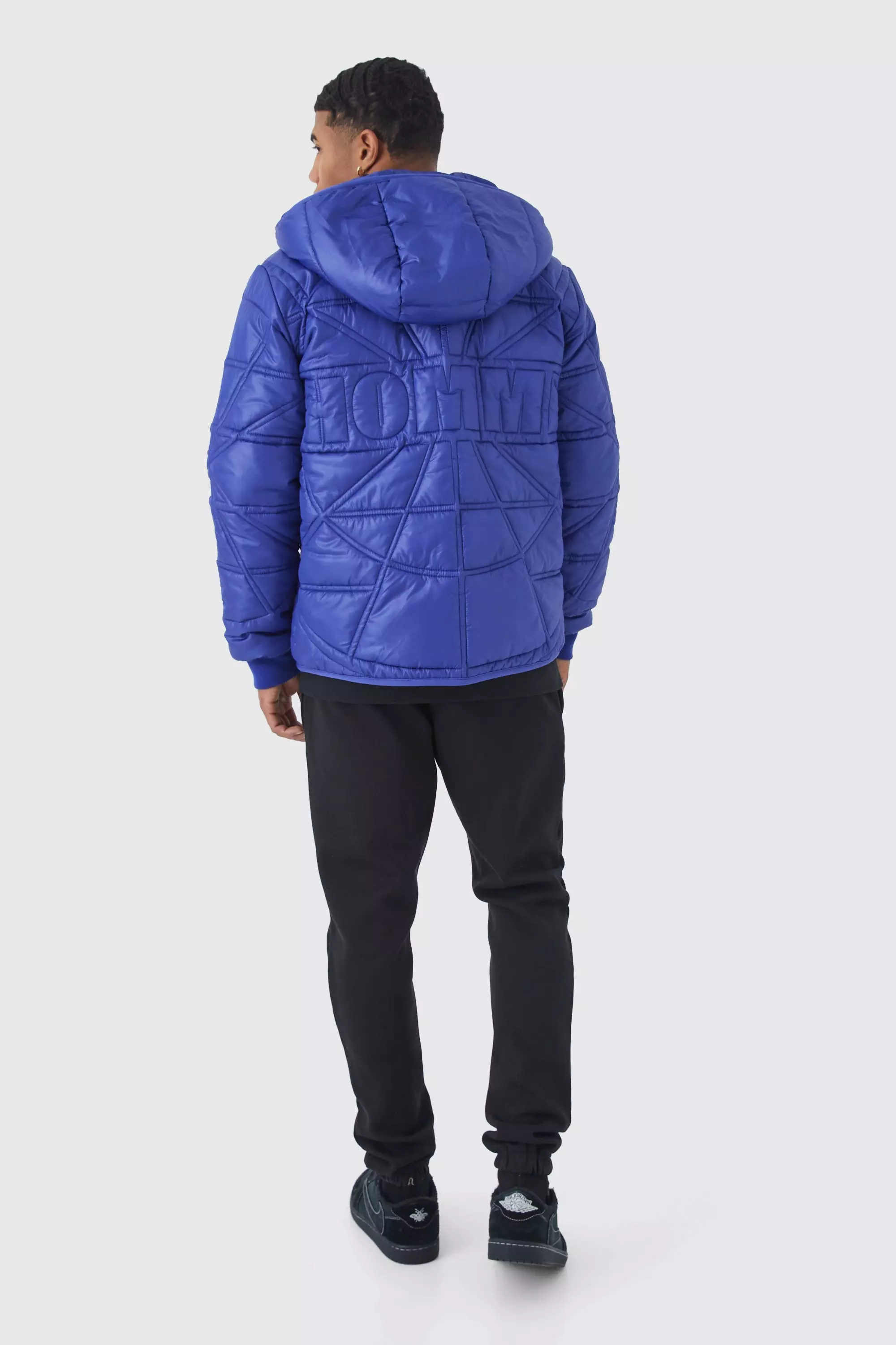 Blue Homme Quilted Puffer With Hood alternative image