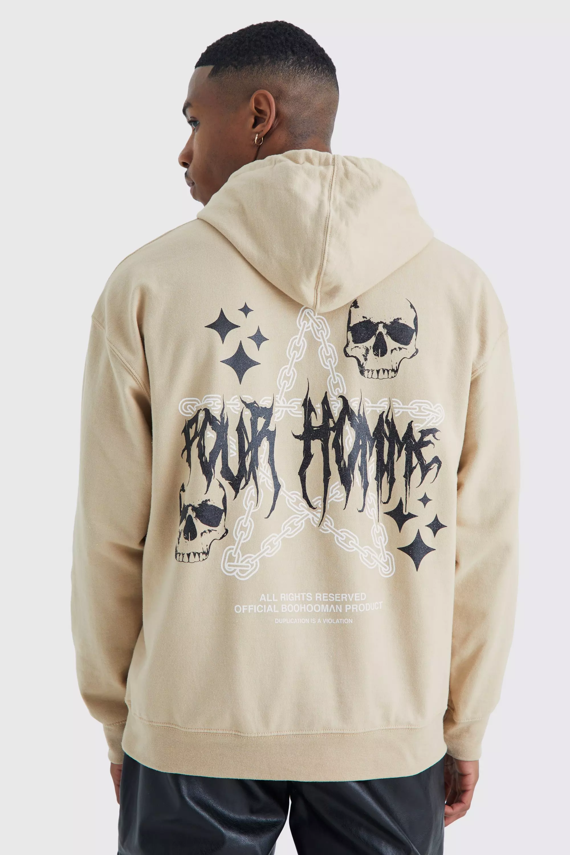 Sand Beige Pour Homme Star Hoodie