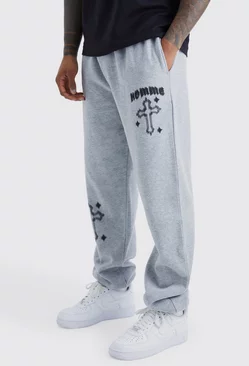 Homme Graphic Sweatpants Grey marl