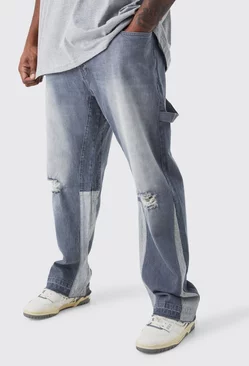 Grey Plus Straight Rigid Carpenter Jeans