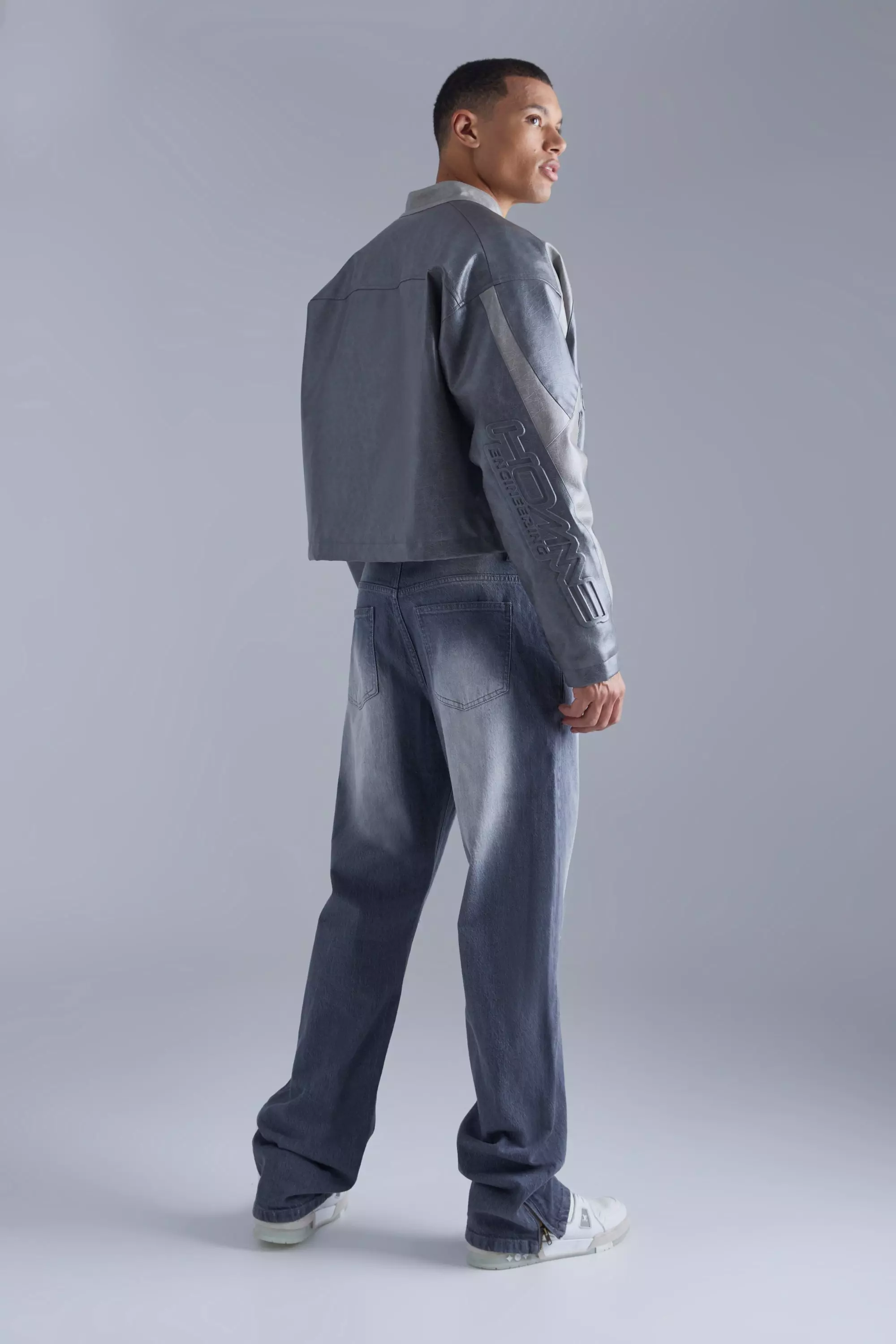 Tall lockere Jeans mit Reißverschluss-Saum, Grey alternatives Bild