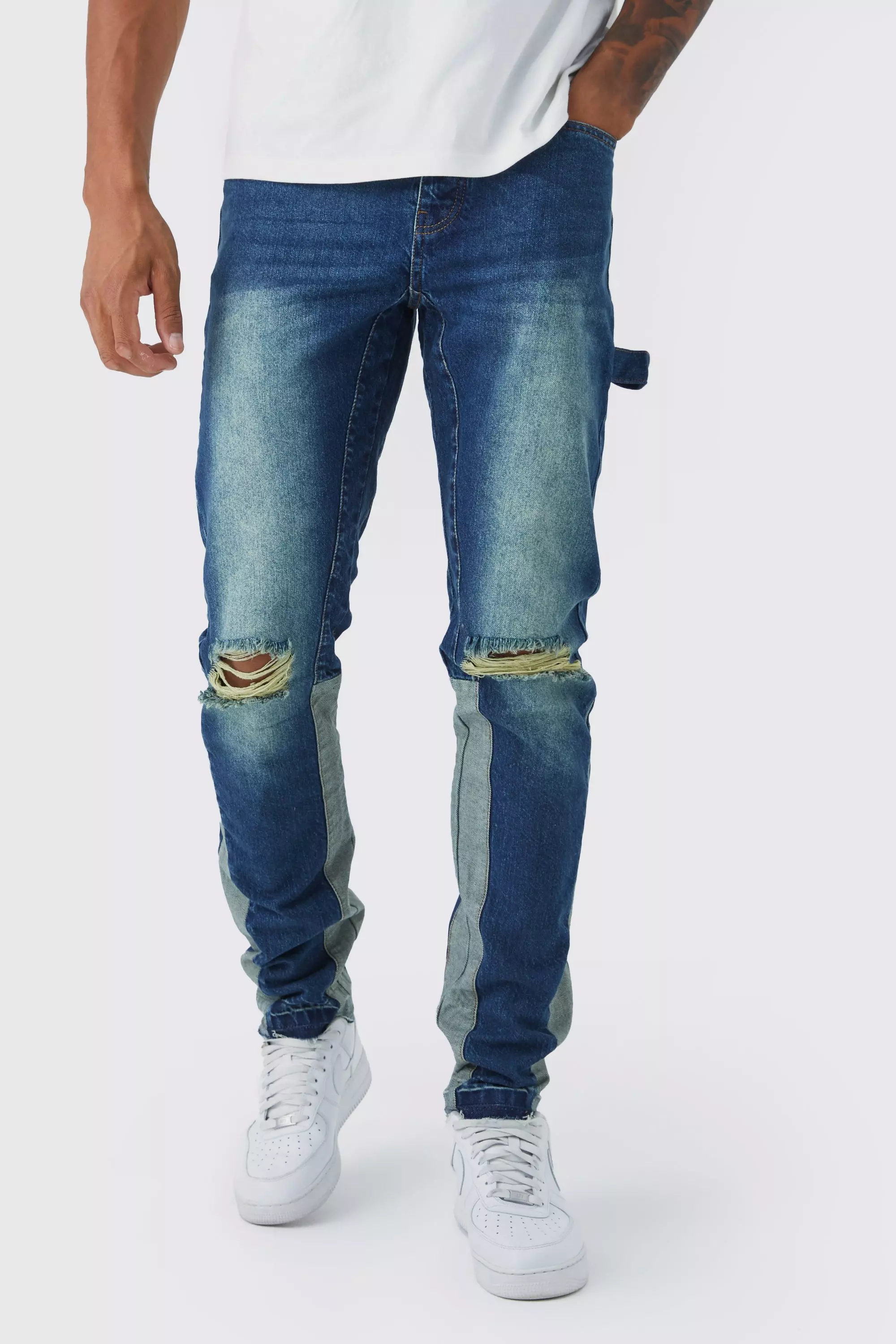 Blue Tall Straight Rigid Carpenter Jeans