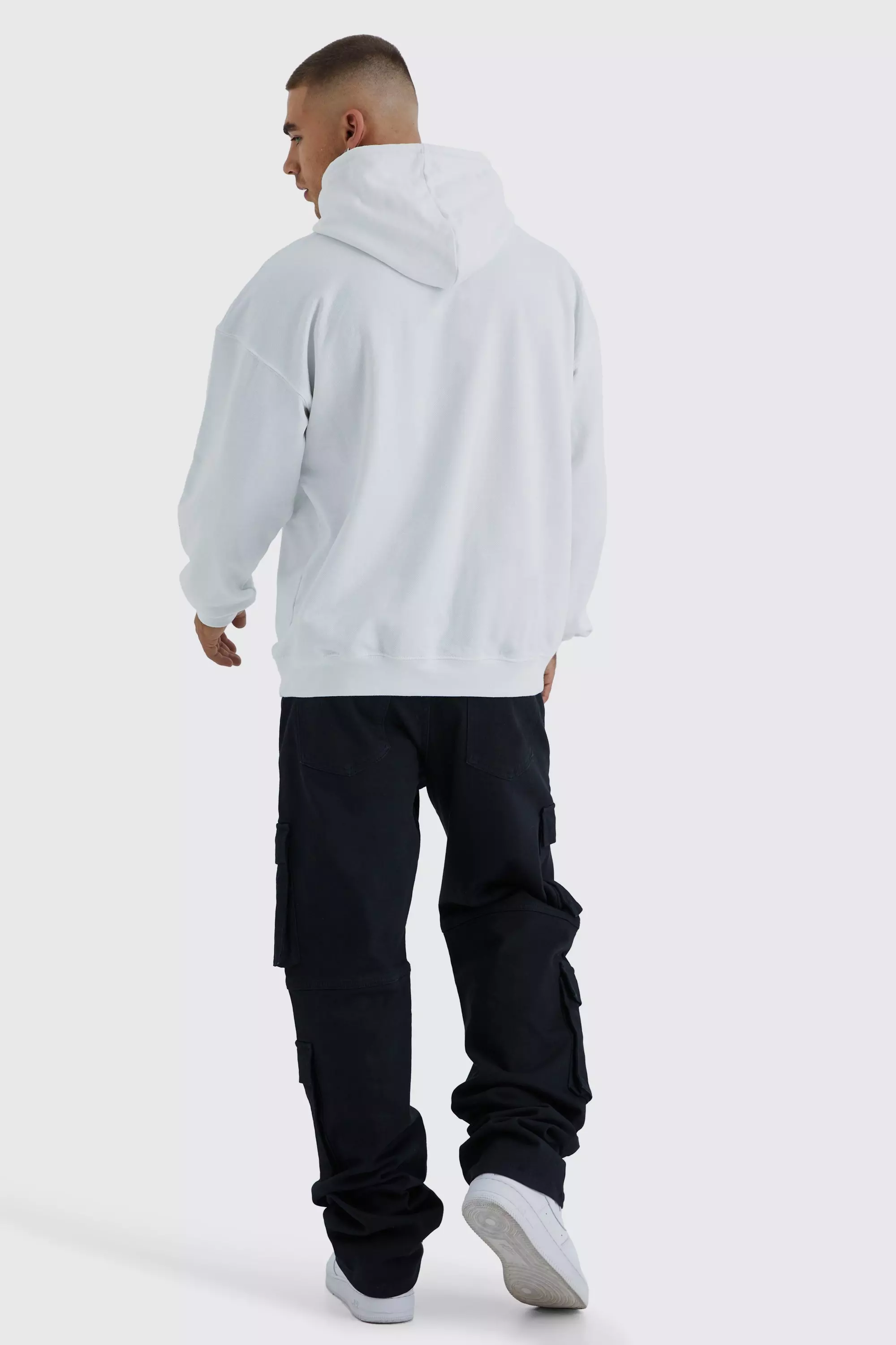 Washed black Tall Gebleekte Baggy Cargo Jeans Met Zakken alternatieve afbeelding