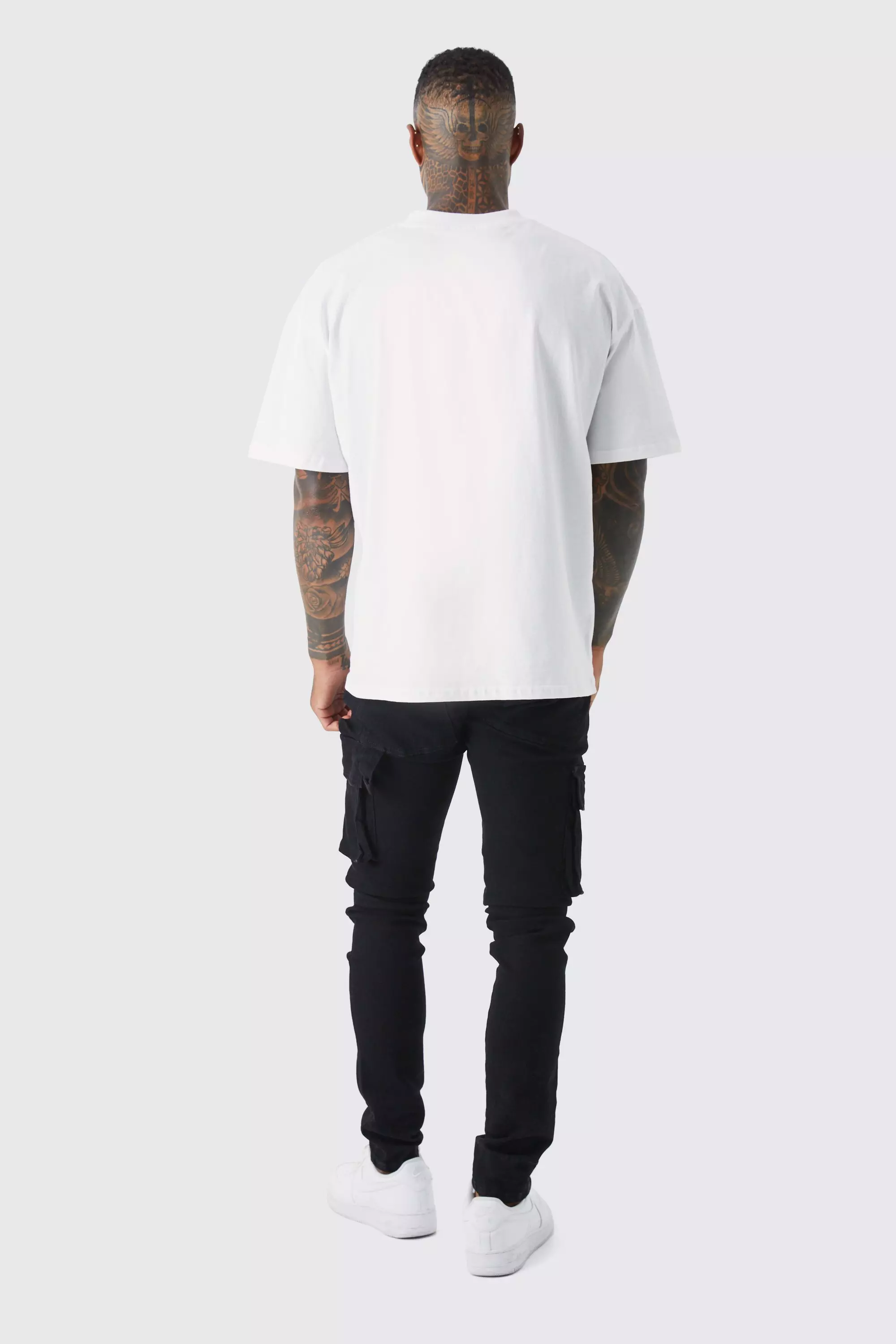 Skinny Stretch Carpenter Cargo Jean | boohooMAN USA