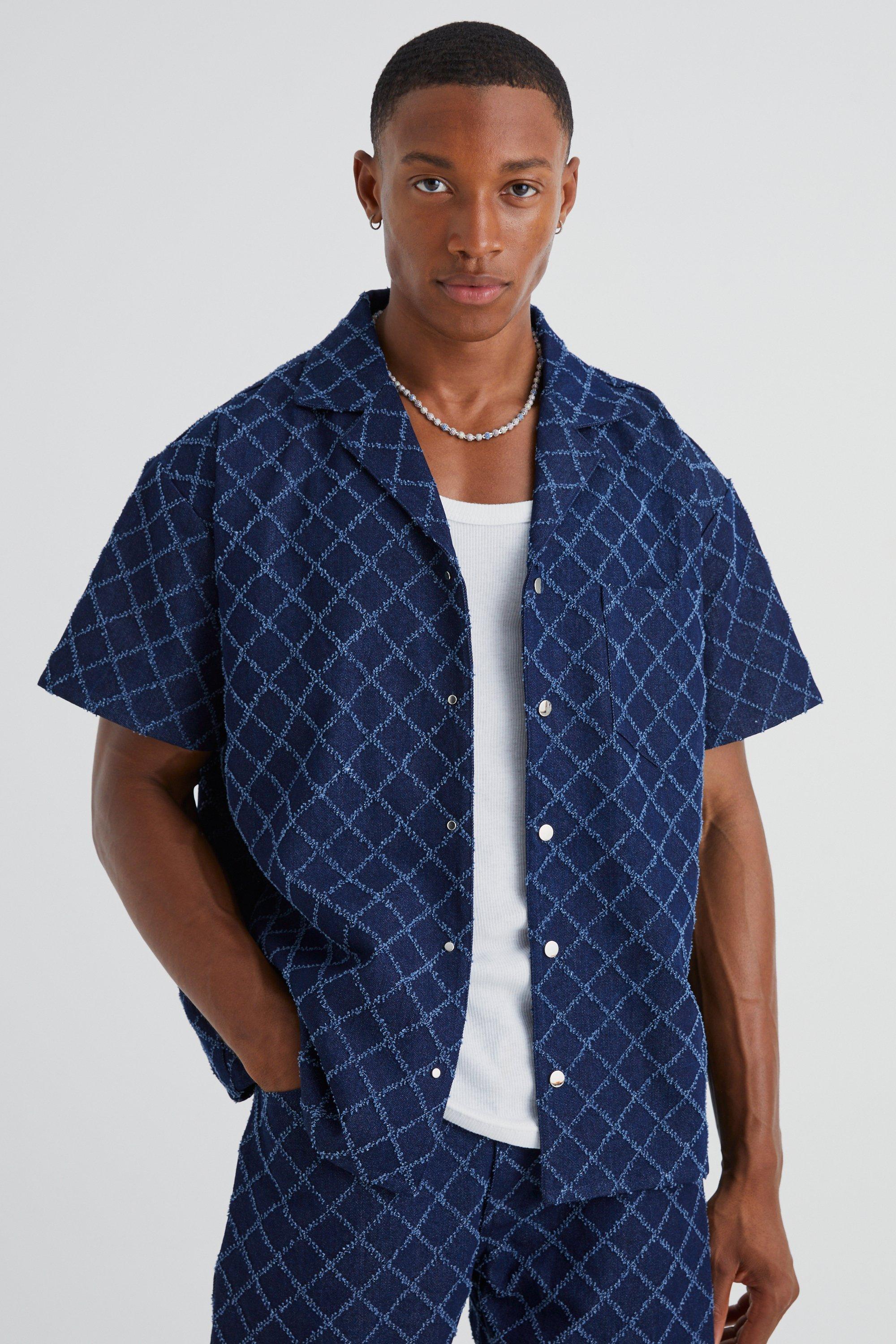 Chemise large en jean, Dark blue