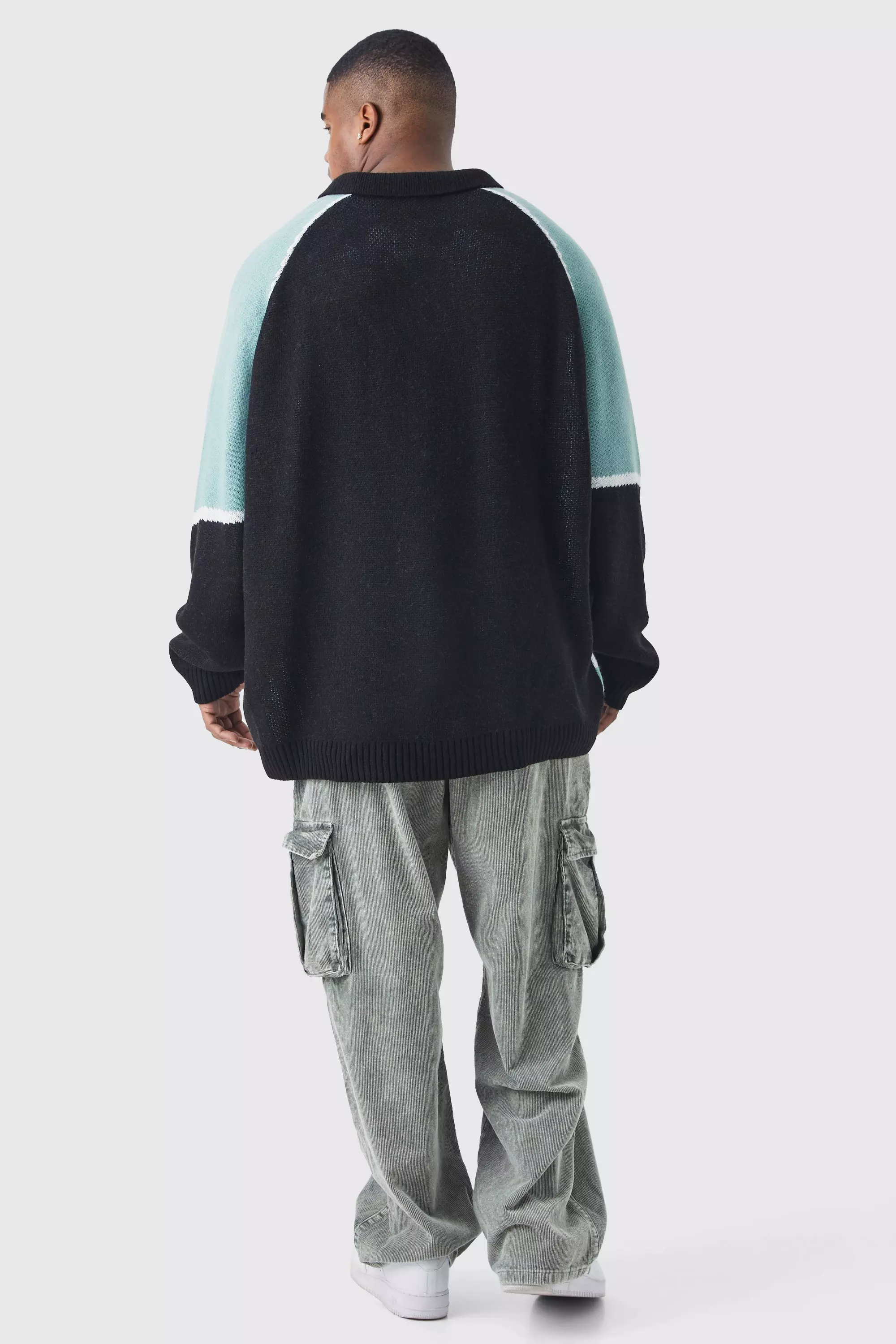 Plus Oversized Lace Up Hockey Sweater | boohooMAN USA