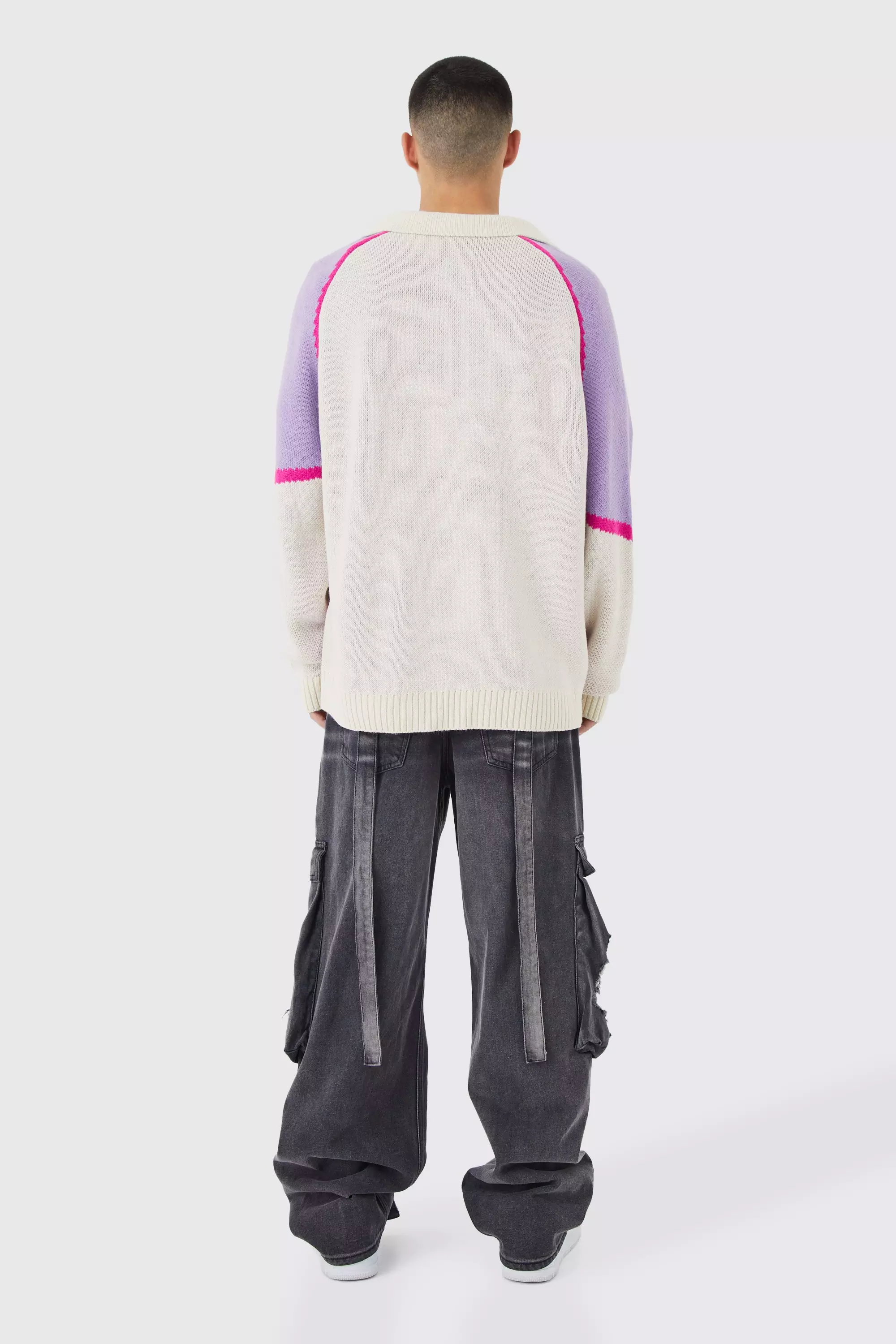 Ecru Oversized Lace Up Hockey Jumper alternative image