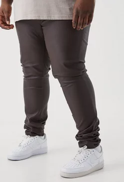 Plus Skinny Stacked Coated Twill Pants Chocolate