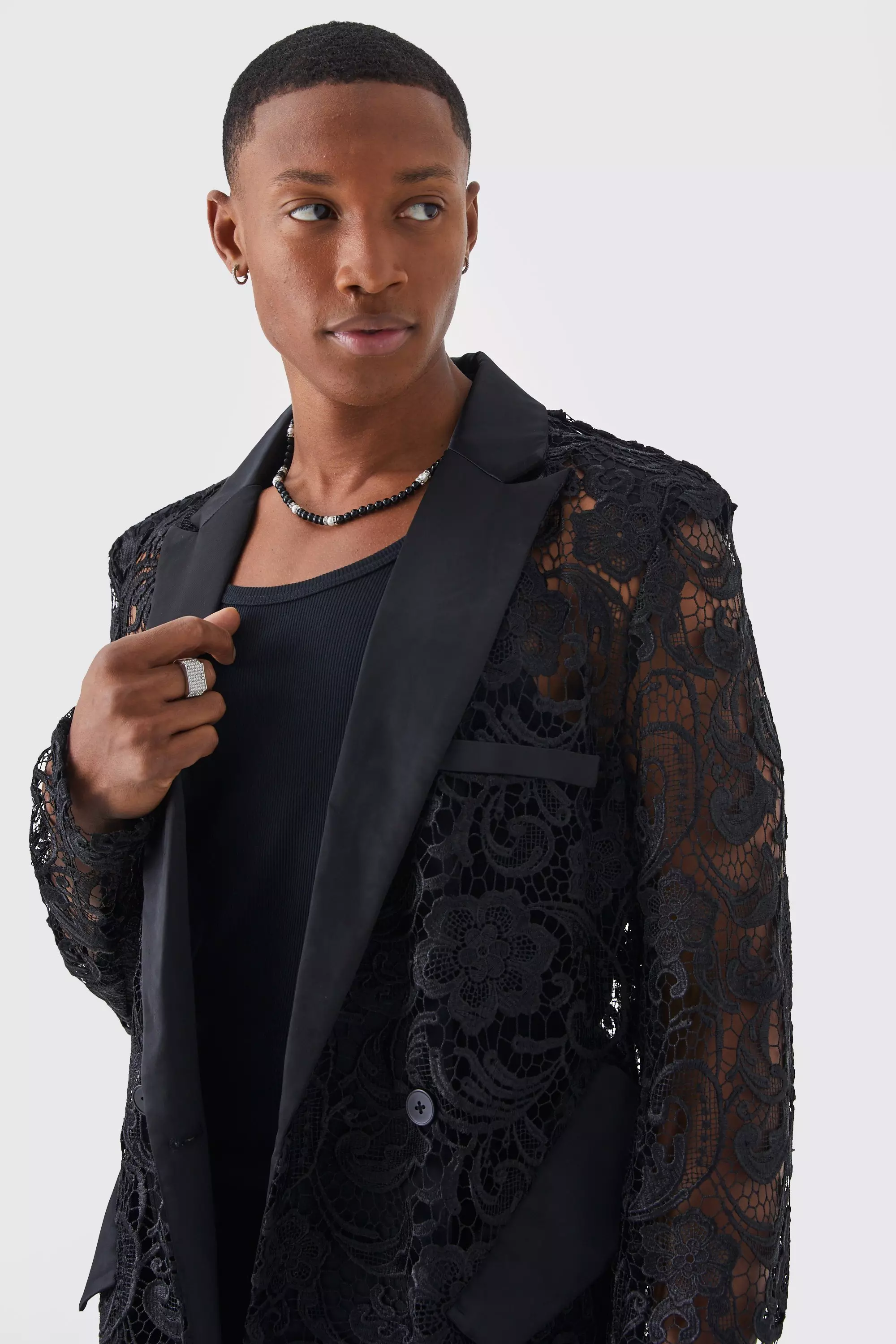 Lace black blazer best sale