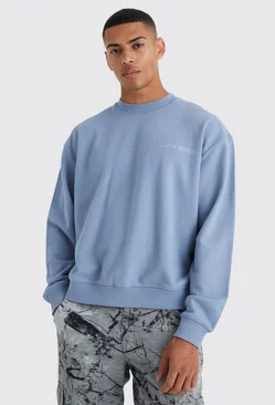 Blue Oversized Boxy Heavyweight Sweatshirt