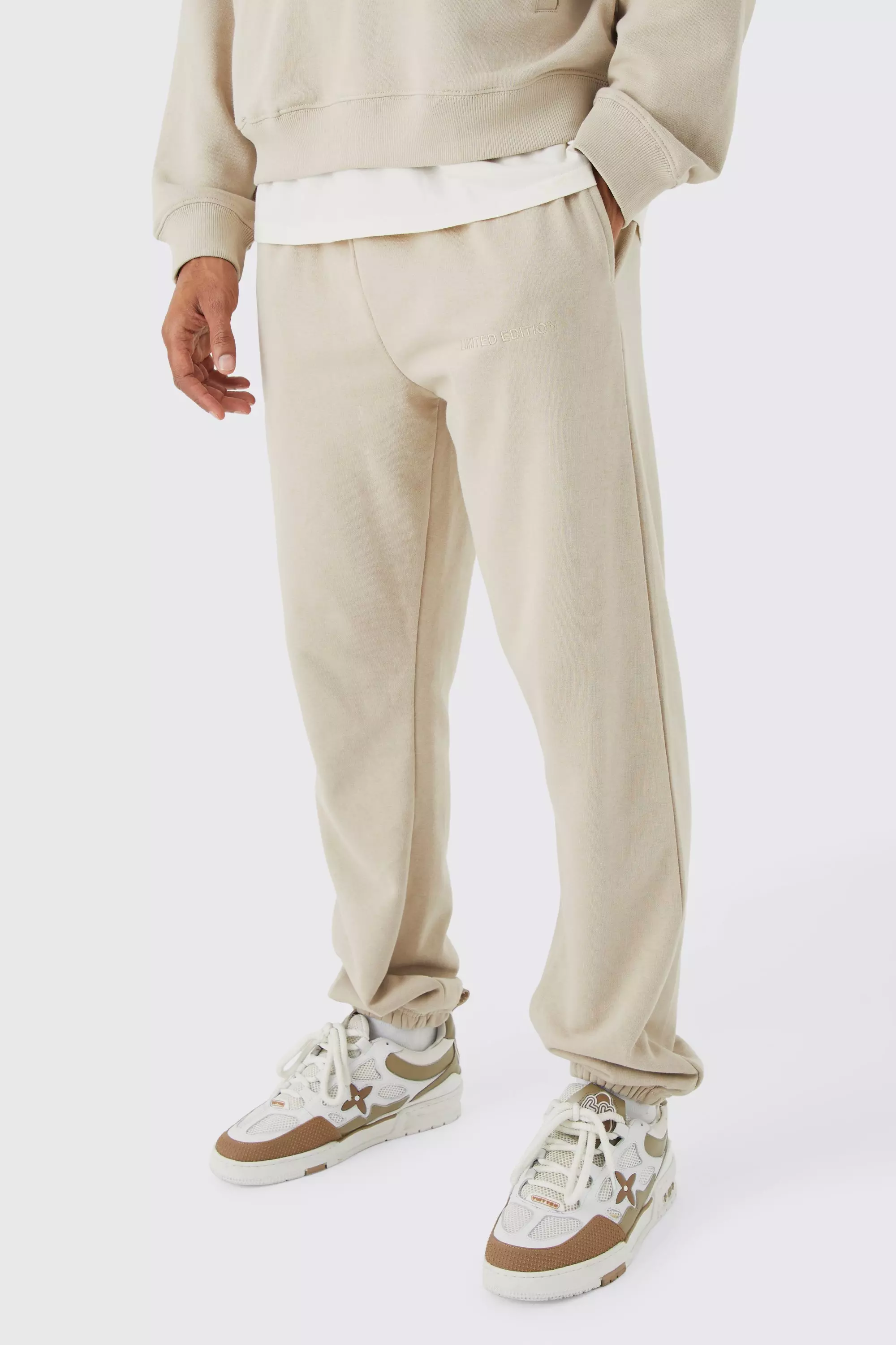 Regular Fit Loopback Sweatpants Stone