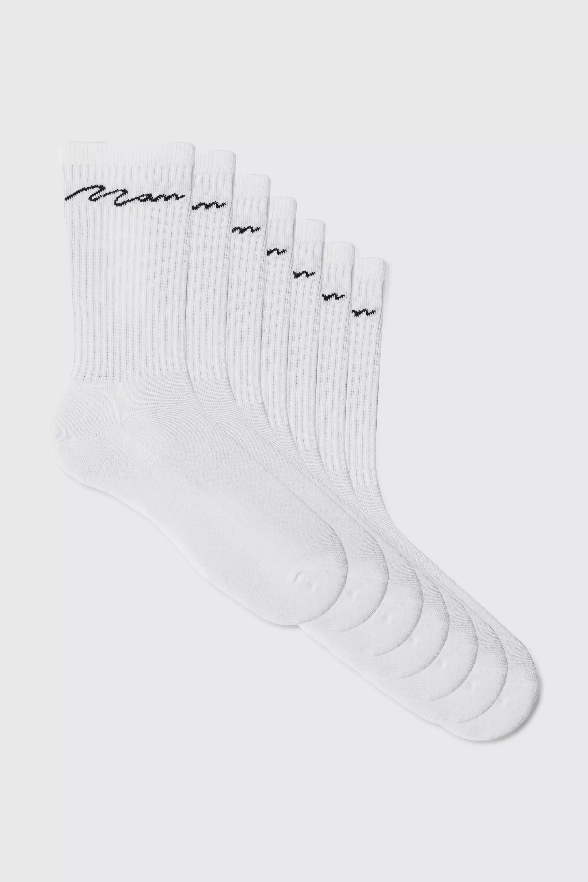 7 Pack Man Signature Sport Socks White