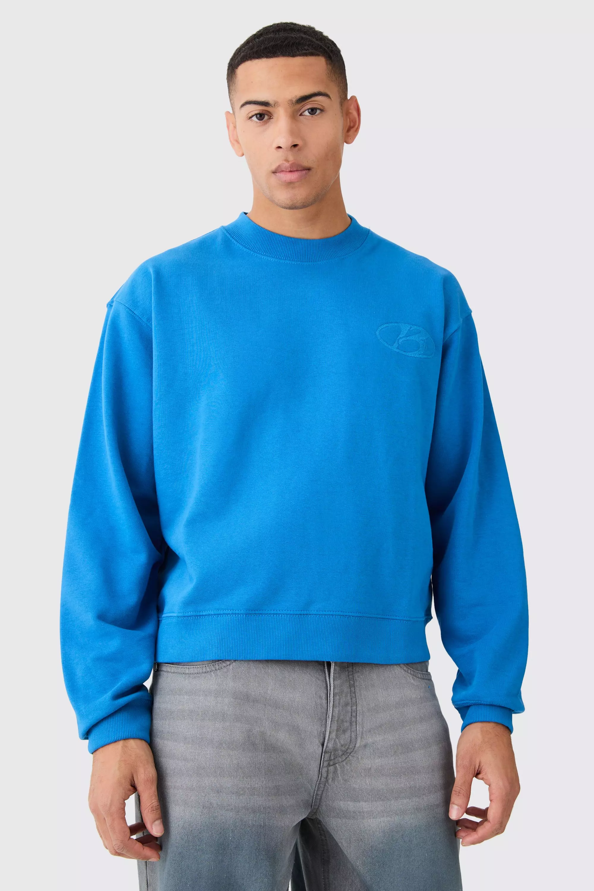Oversized Boxy Heavyweight Sweatshirt Cobalt