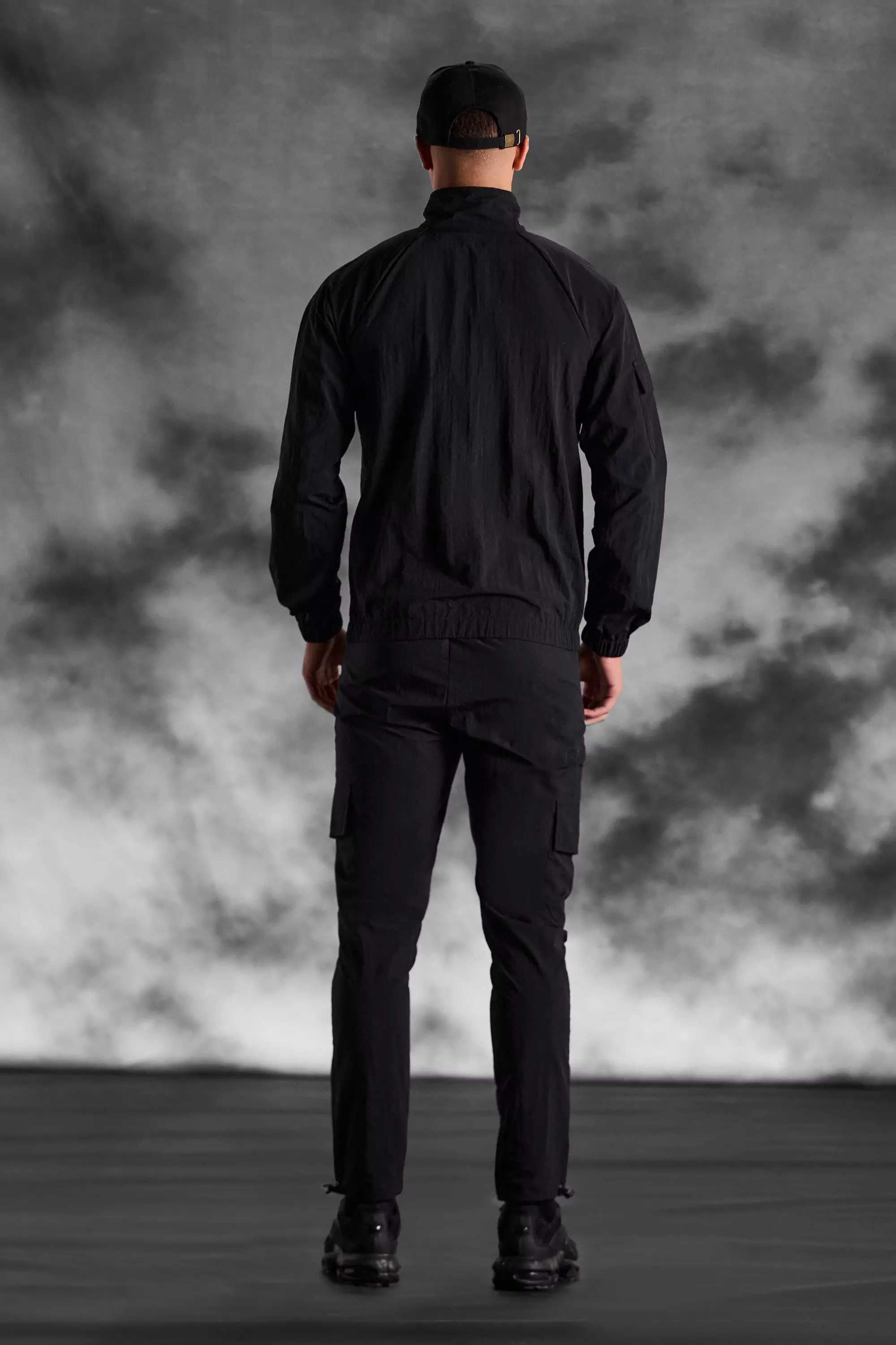 Black Nylon Slim Fit ArrDee Cargo Broek alternatieve afbeelding