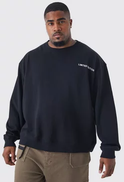 Black Plus Oversized Boxy Heavyweight Sweatshirt