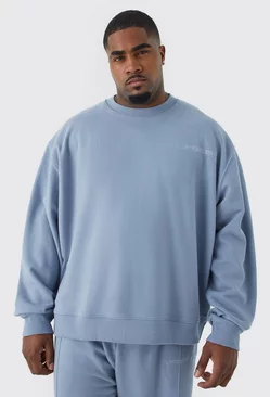 Plus Oversized Boxy Heavyweight Sweatshirt Dusty blue
