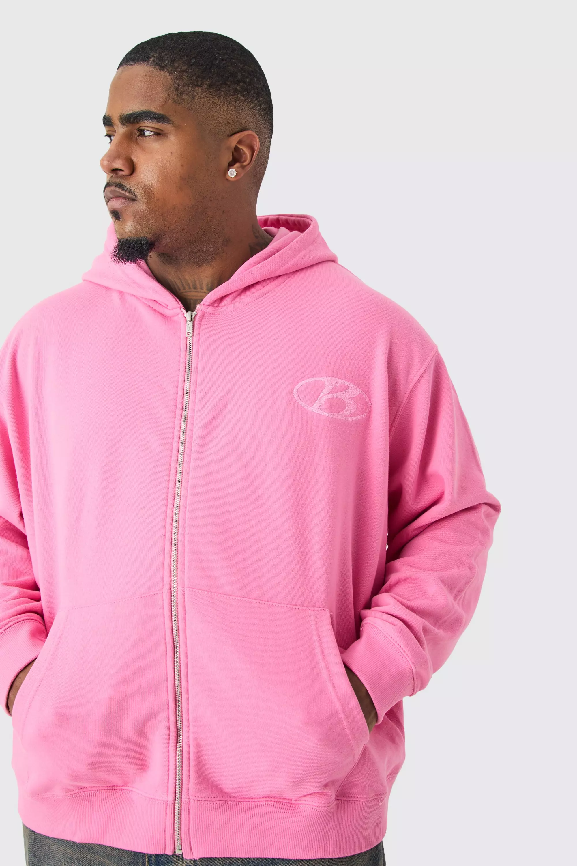 Pink colour hoodie for hot sale men