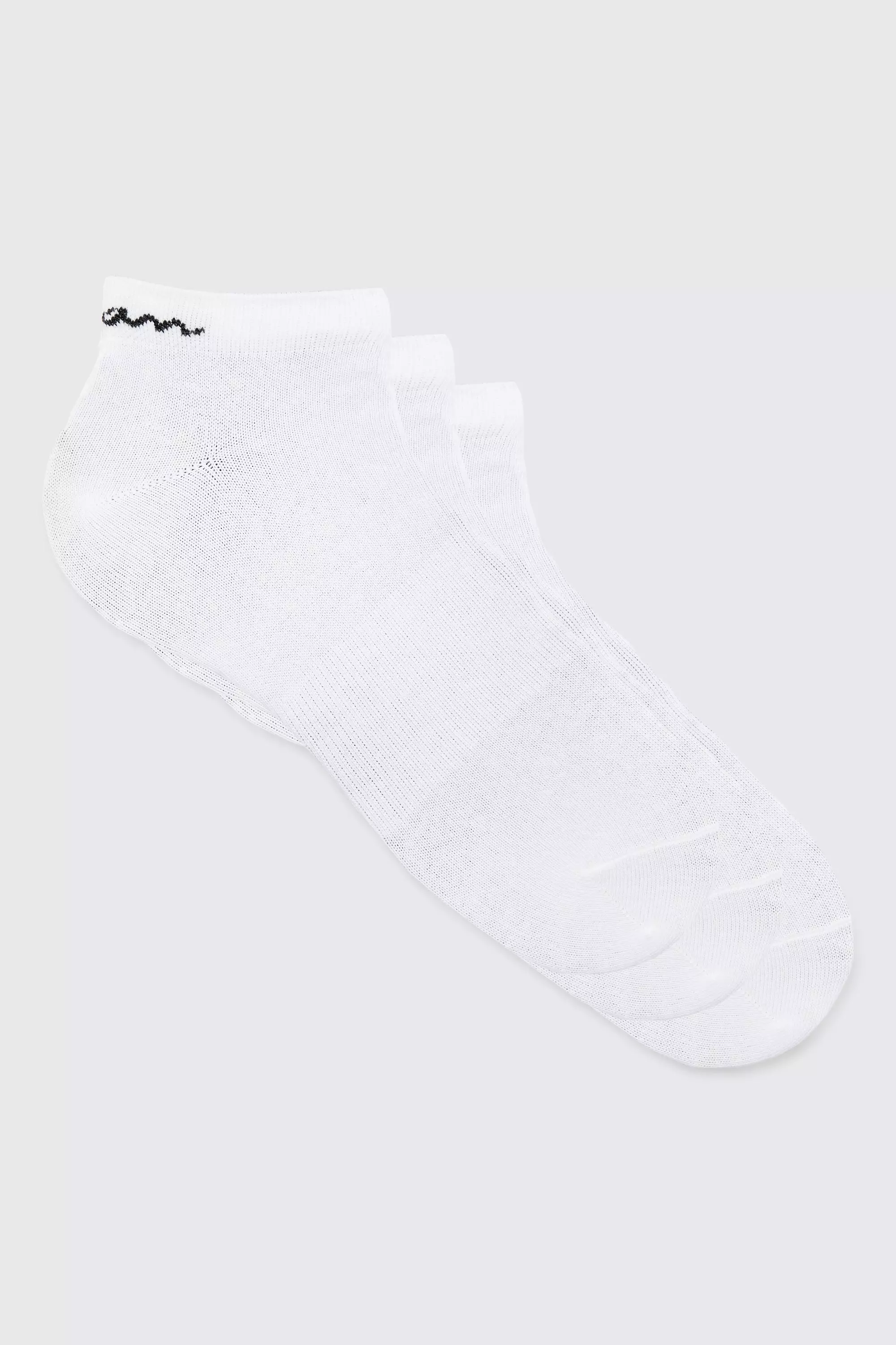 3 Pack Man Signature Sneaker Socks White